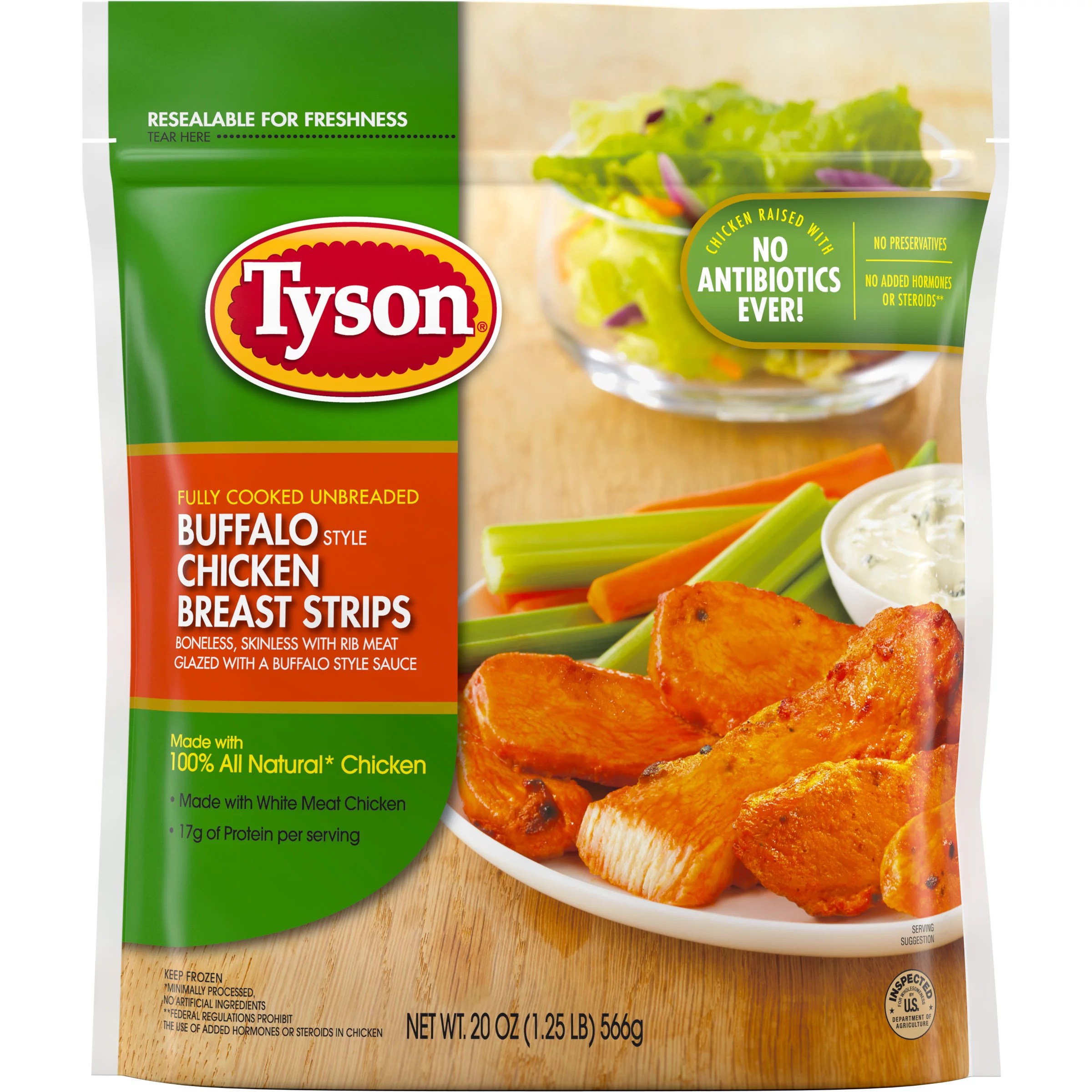 Tyson Fully Cooked Unbreaded Buffalo Chicken Breast Strips Shop