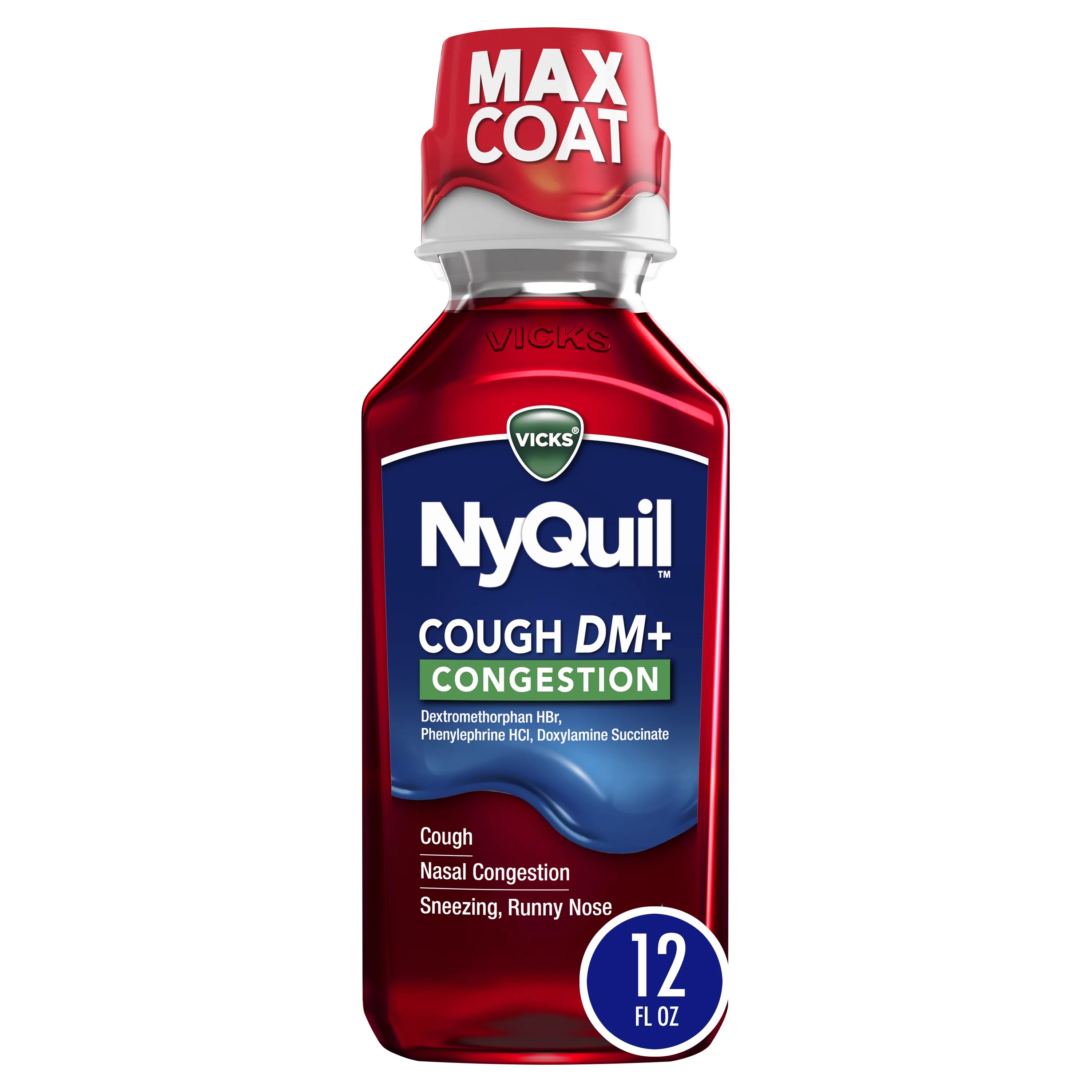 Vicks NyQuil Cough DM+ Congestion Relief Liquid Berry Shop Medicines