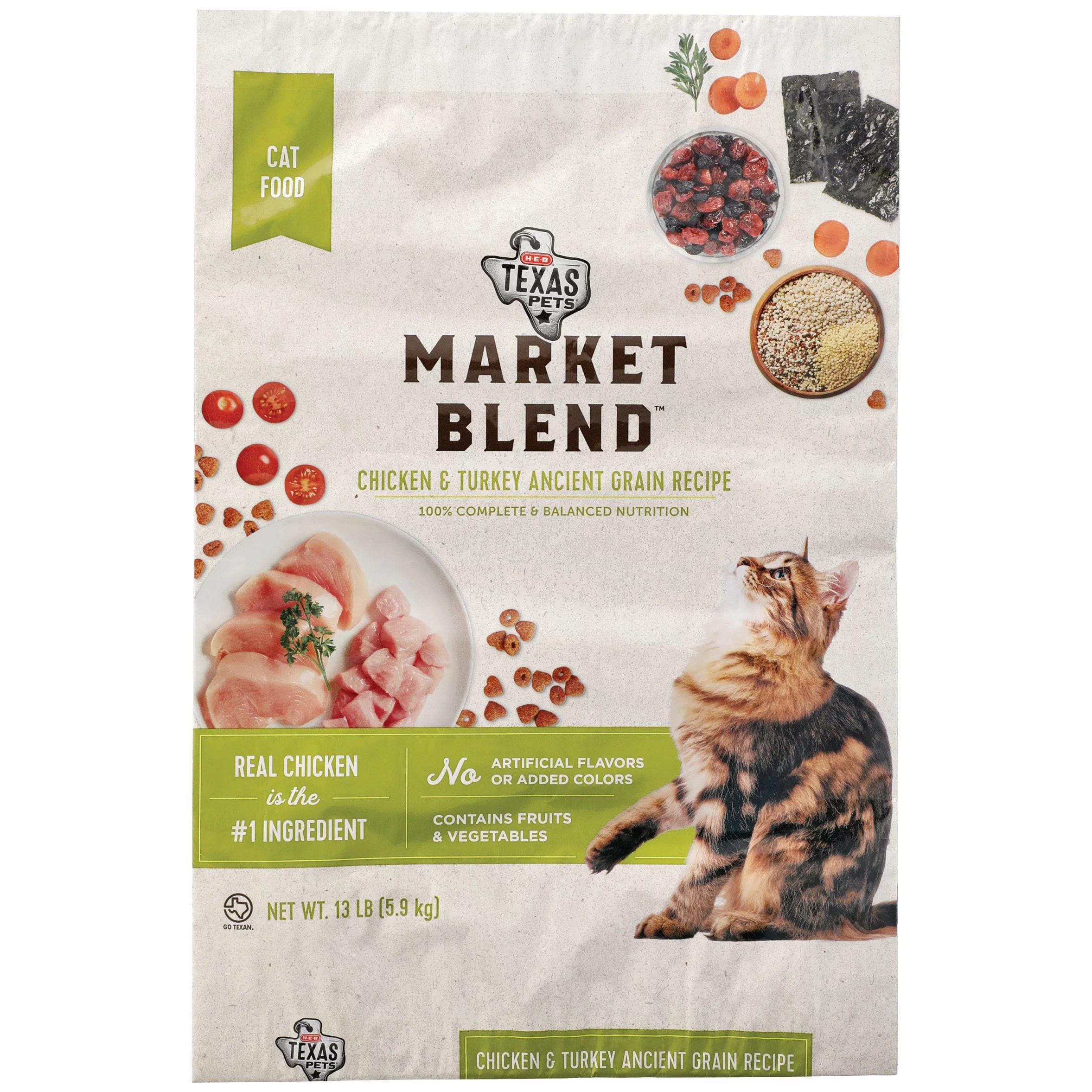 HEB Texas Pets Market Blend Chicken & Turkey Dry Cat Food Shop Cats