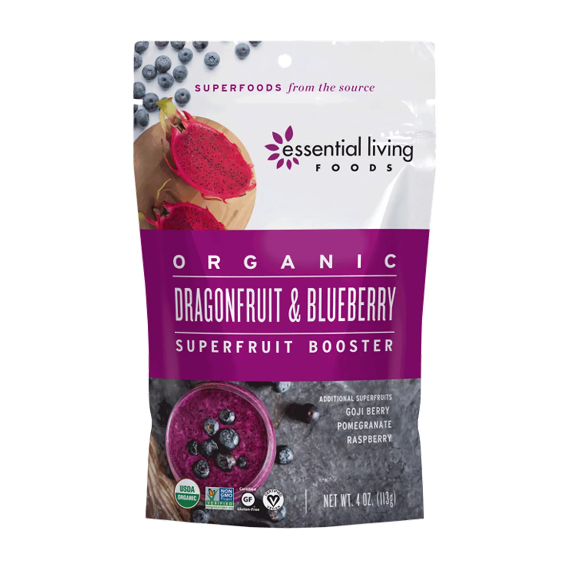 Essential Living Foods Organic Dragonfruit Blueberry Booster Shop