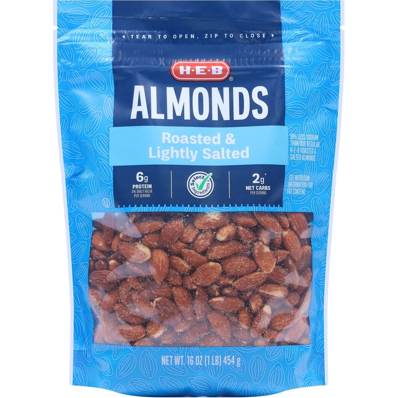HEB Select Ingredients Roasted & Lightly Salted Almonds Shop Nuts & Seeds at HEB