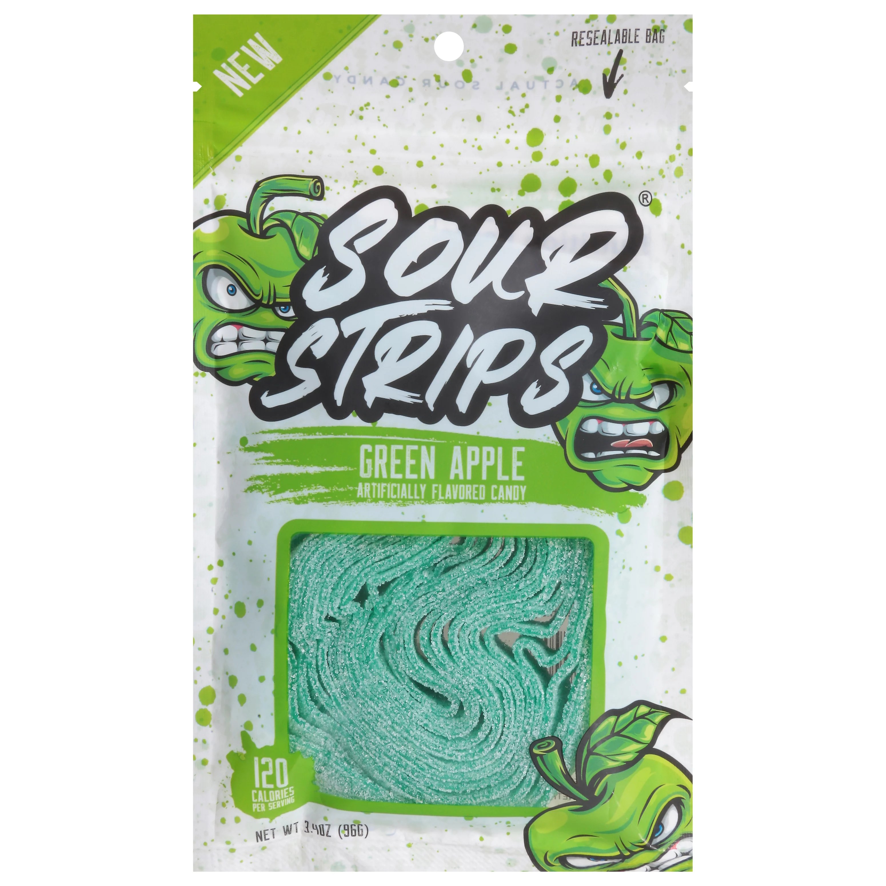 Sour Strips Candy Green Apple Shop Candy at HEB