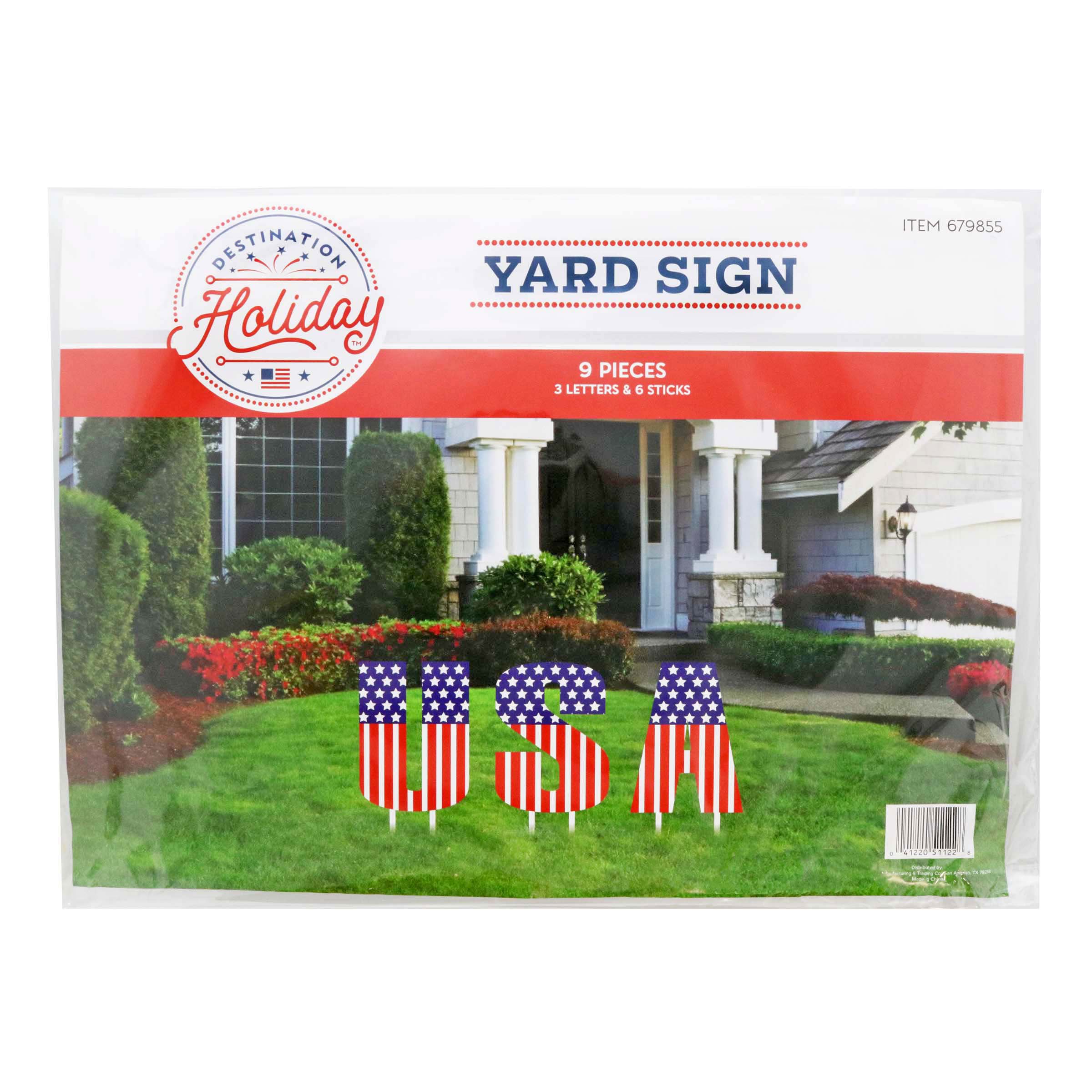 Destination Holiday USA Yard Sign Kit Shop Seasonal Decor at HEB