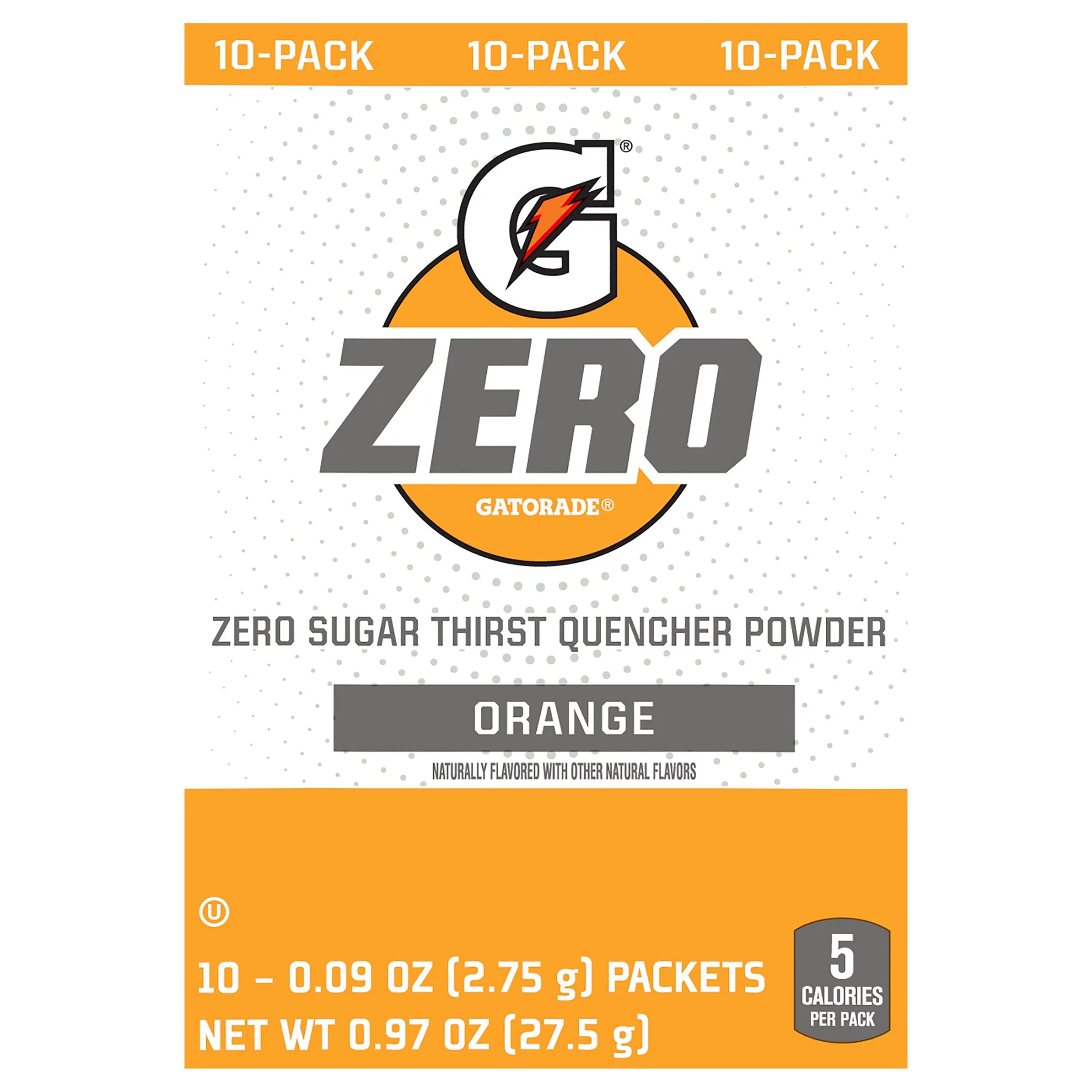 Gatorade Zero Sugar Orange Thirst Quencher Powder Packets Shop Mixes