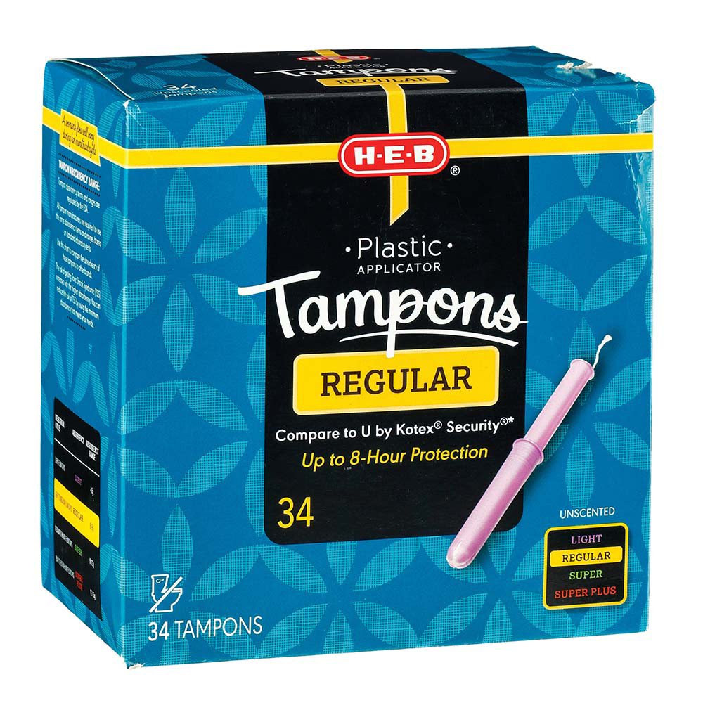 HEB Plastic Unscented Regular Tampons Shop Tampons at HEB
