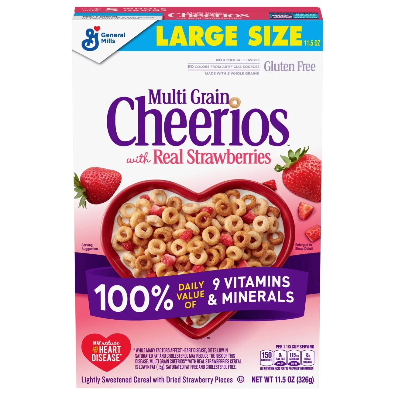 General Mills MultiGrain Cheerios with Real Strawberries Cereal Large Size Shop Cereal