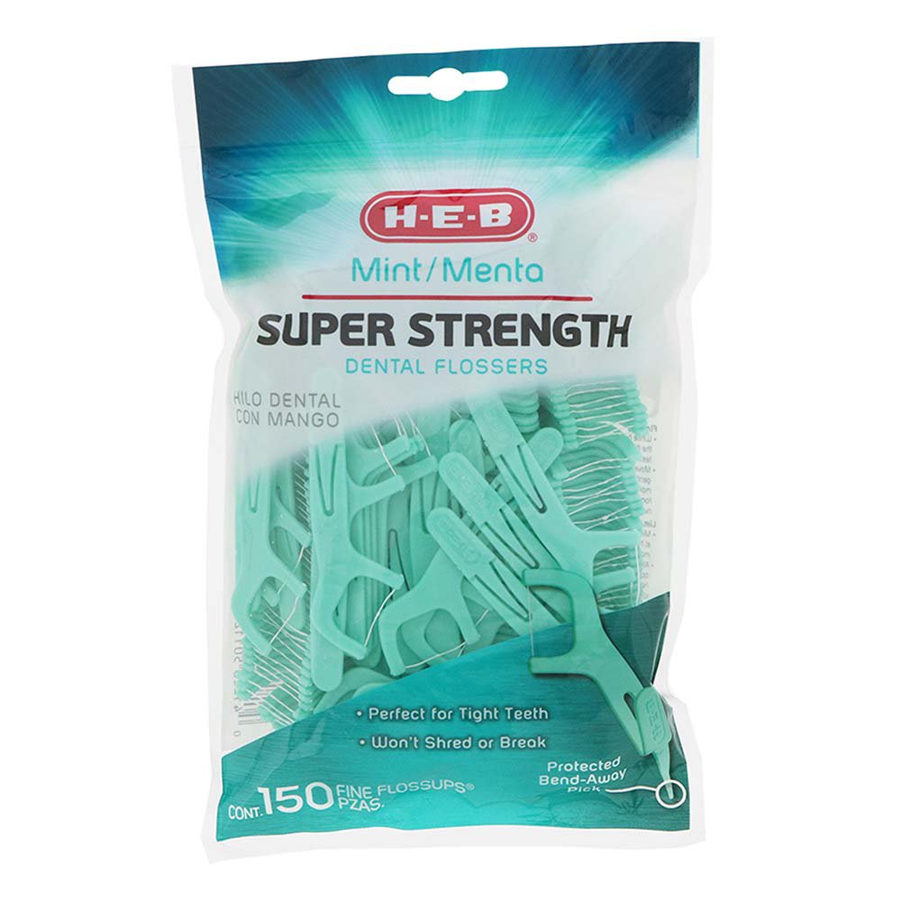 HEB Super Strength Dental Flossers Mint Shop Oral Hygiene at HEB