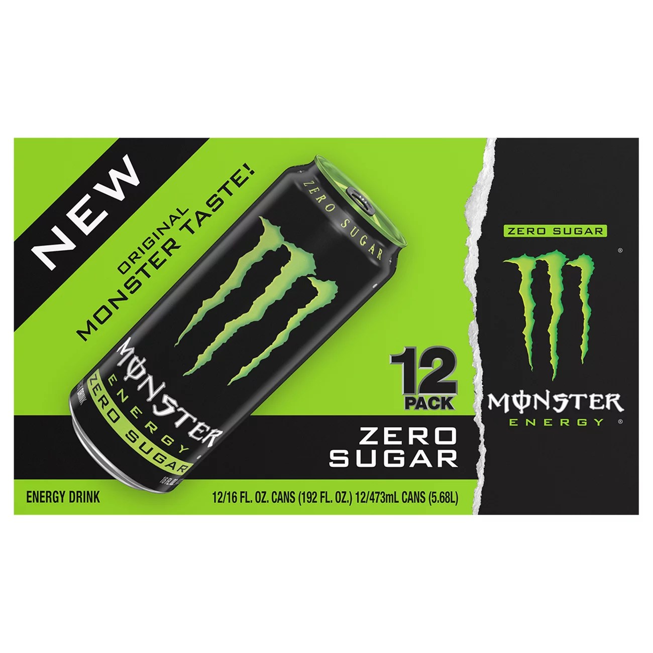 Monster Energy Zero Sugar, Sugar Free Energy Drink, 16 oz. Cans Shop