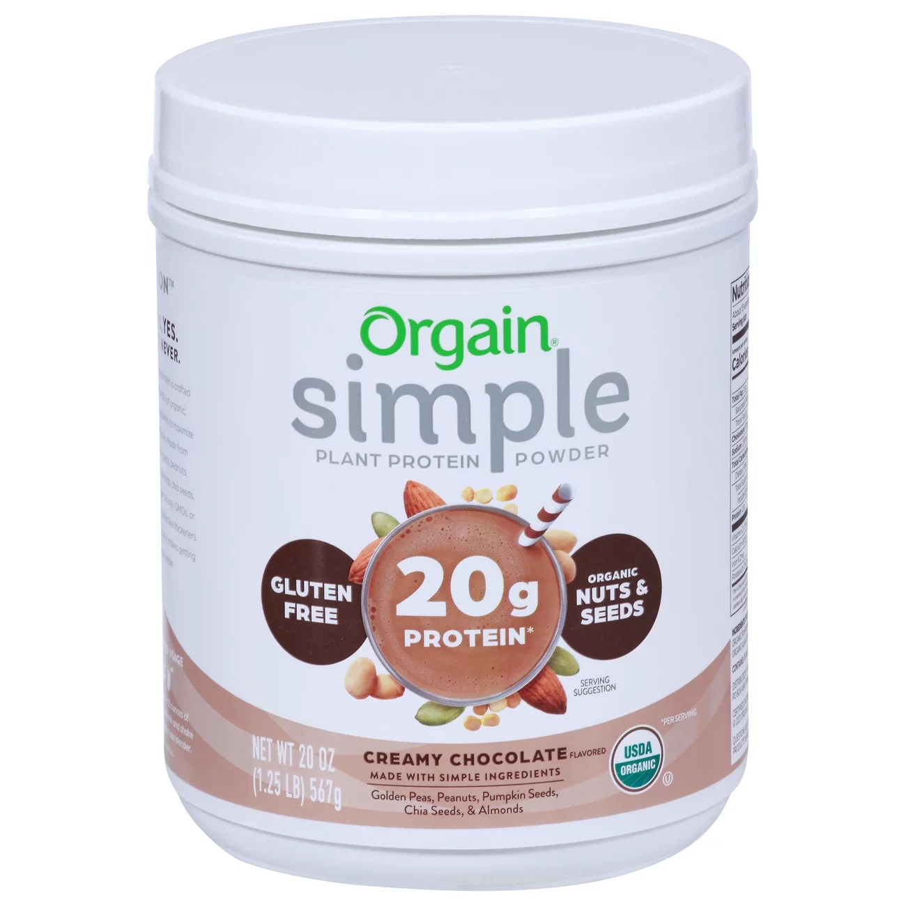 Orgain Simple Organic Plant Protein Powder Creamy Chocolate Shop Diet