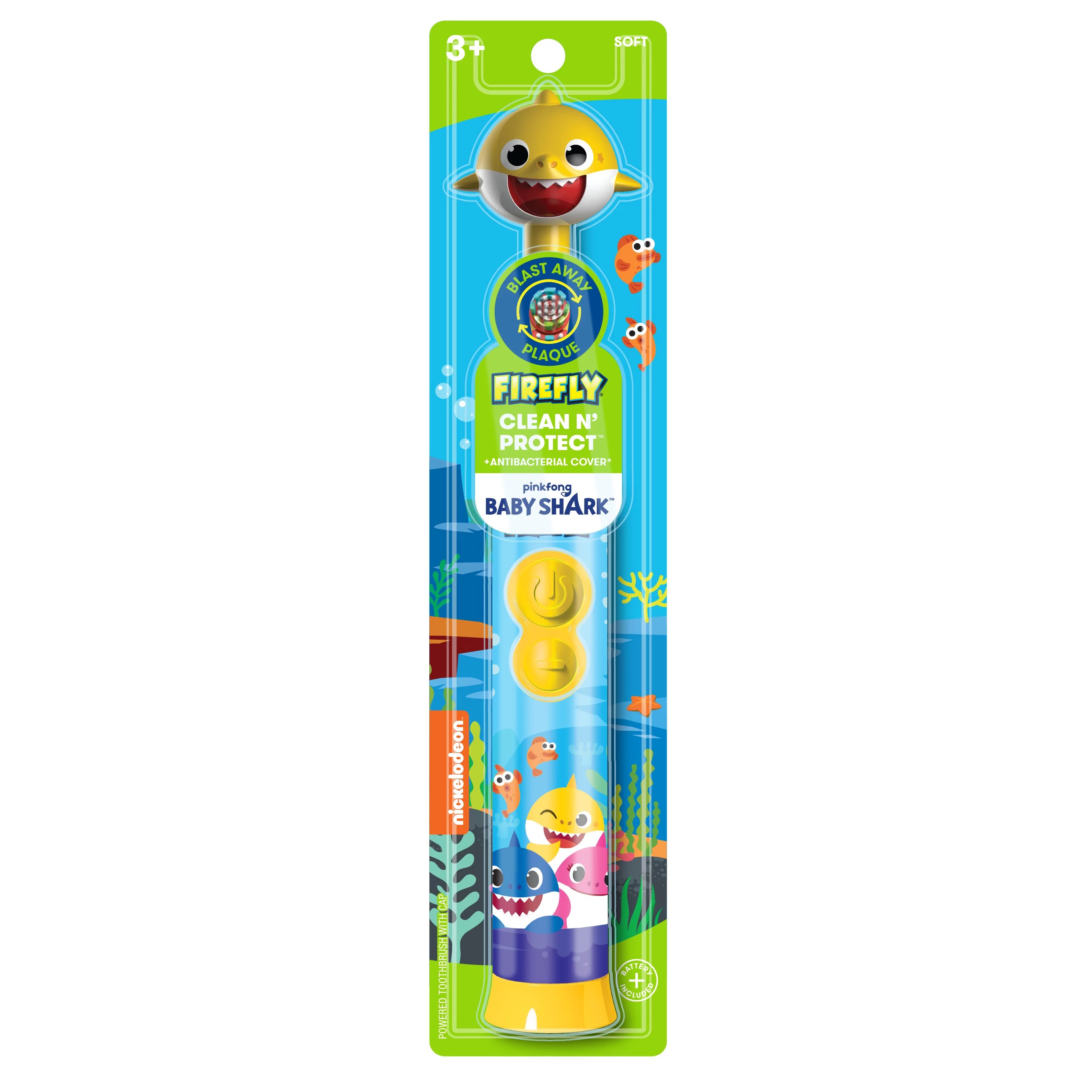 Firefly Baby Shark Rotary Toothbrush with Antibacterial Cap Shop Oral