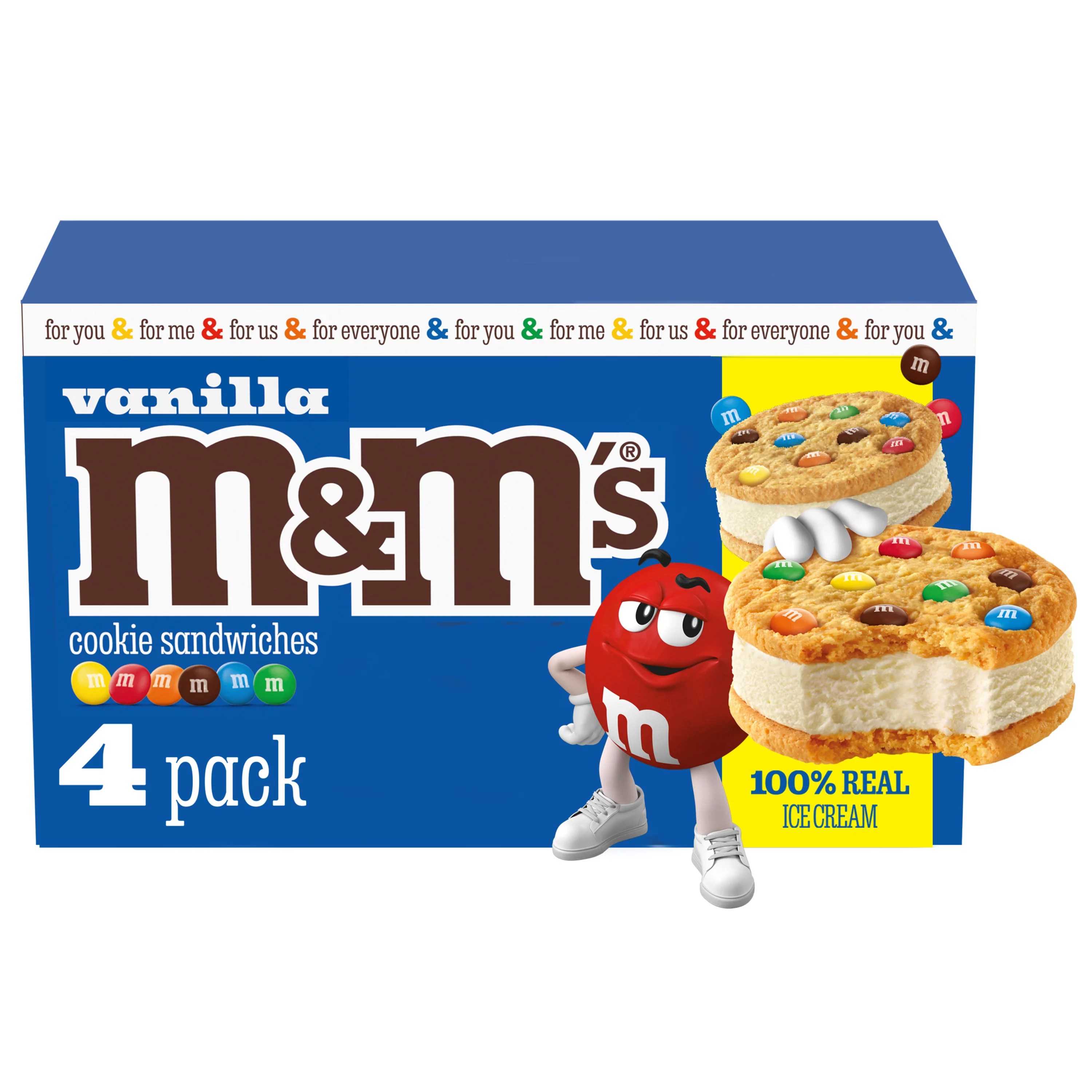 M&M's Vanilla Cookie Ice Cream Sandwiches Shop Ice Cream & Treats at