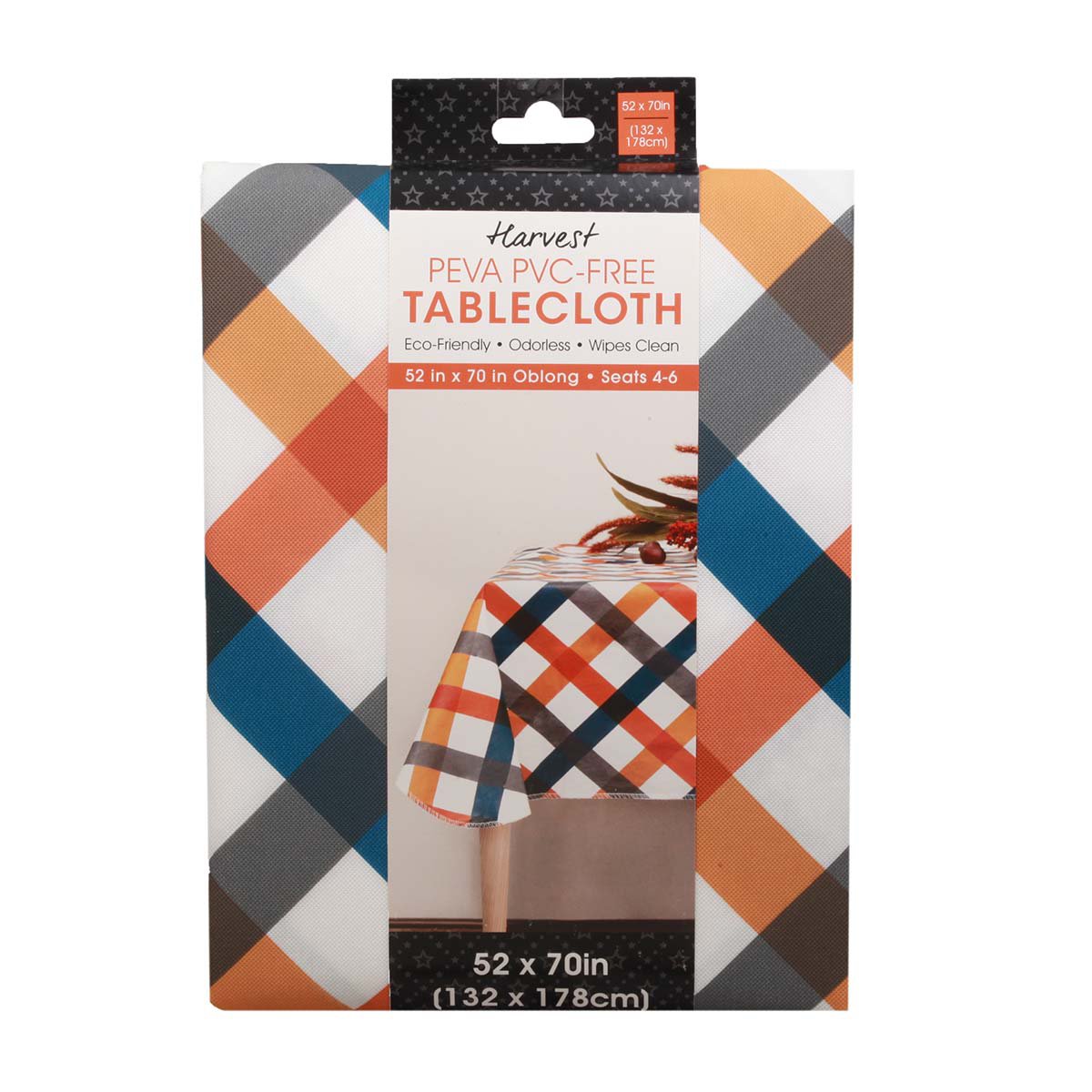 Ritz Harvest Plaid Vinyl Oblong Tablecloth Shop Disposable