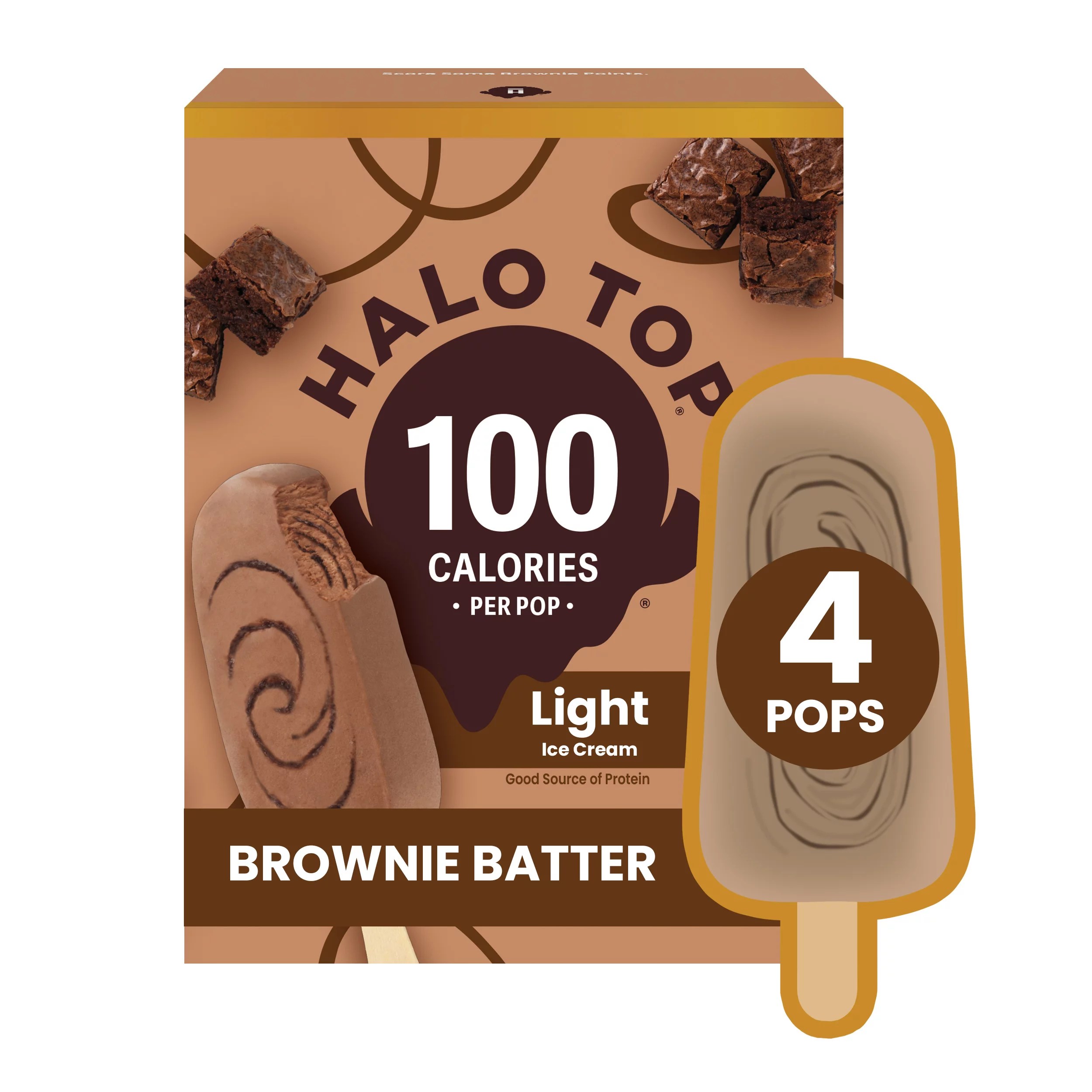 Halo Top Brownie Batter Light Ice Cream Pops Shop Bars & Pops at HEB