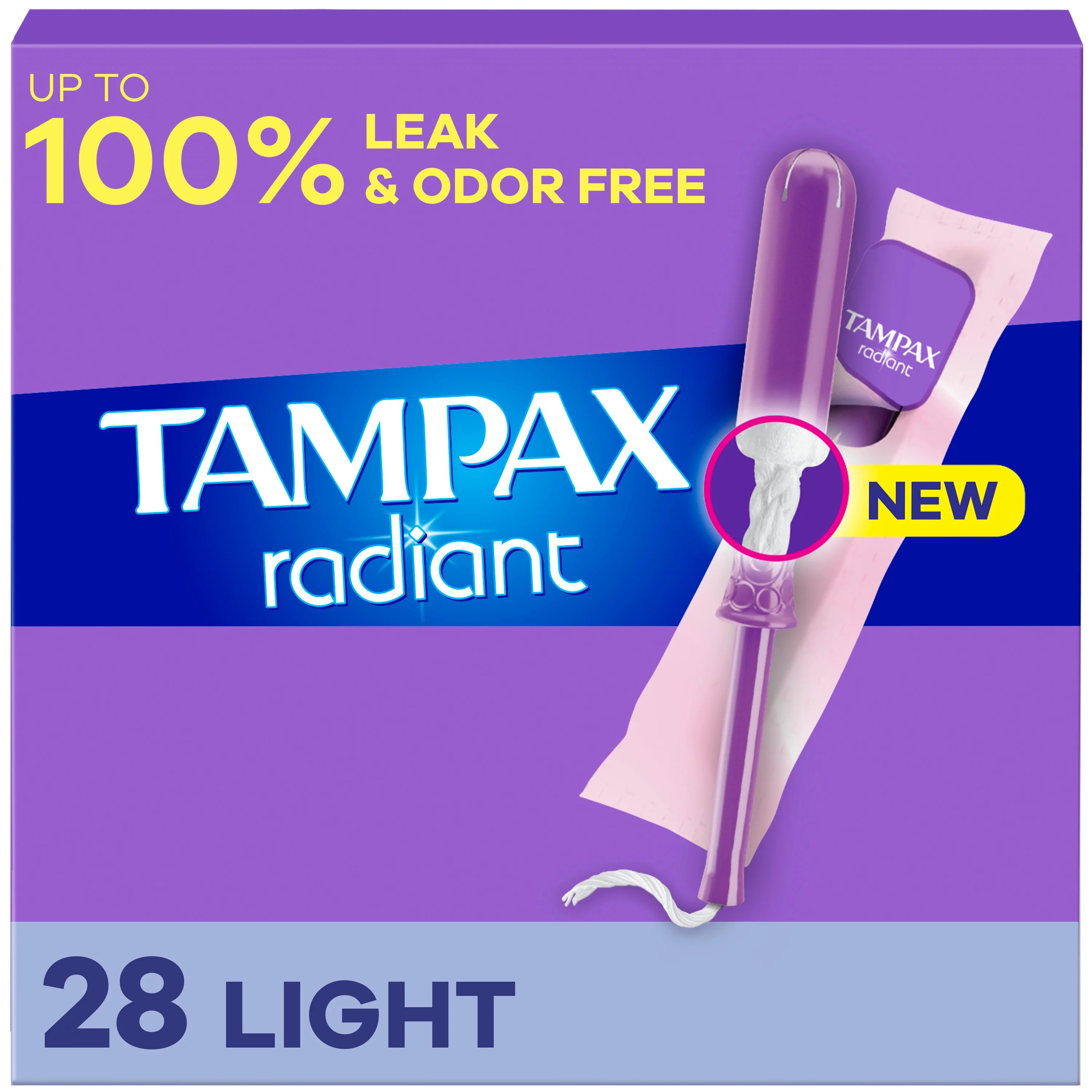 Tampax Radiant Tampons Light Unscented Shop Feminine Care at HEB