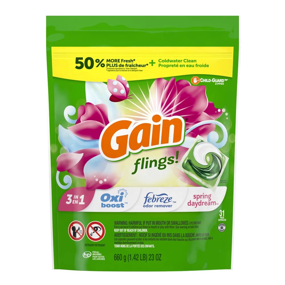 Gain Flings! Spring Daydream 3 In 1 Laundry Detergent Pacs Shop