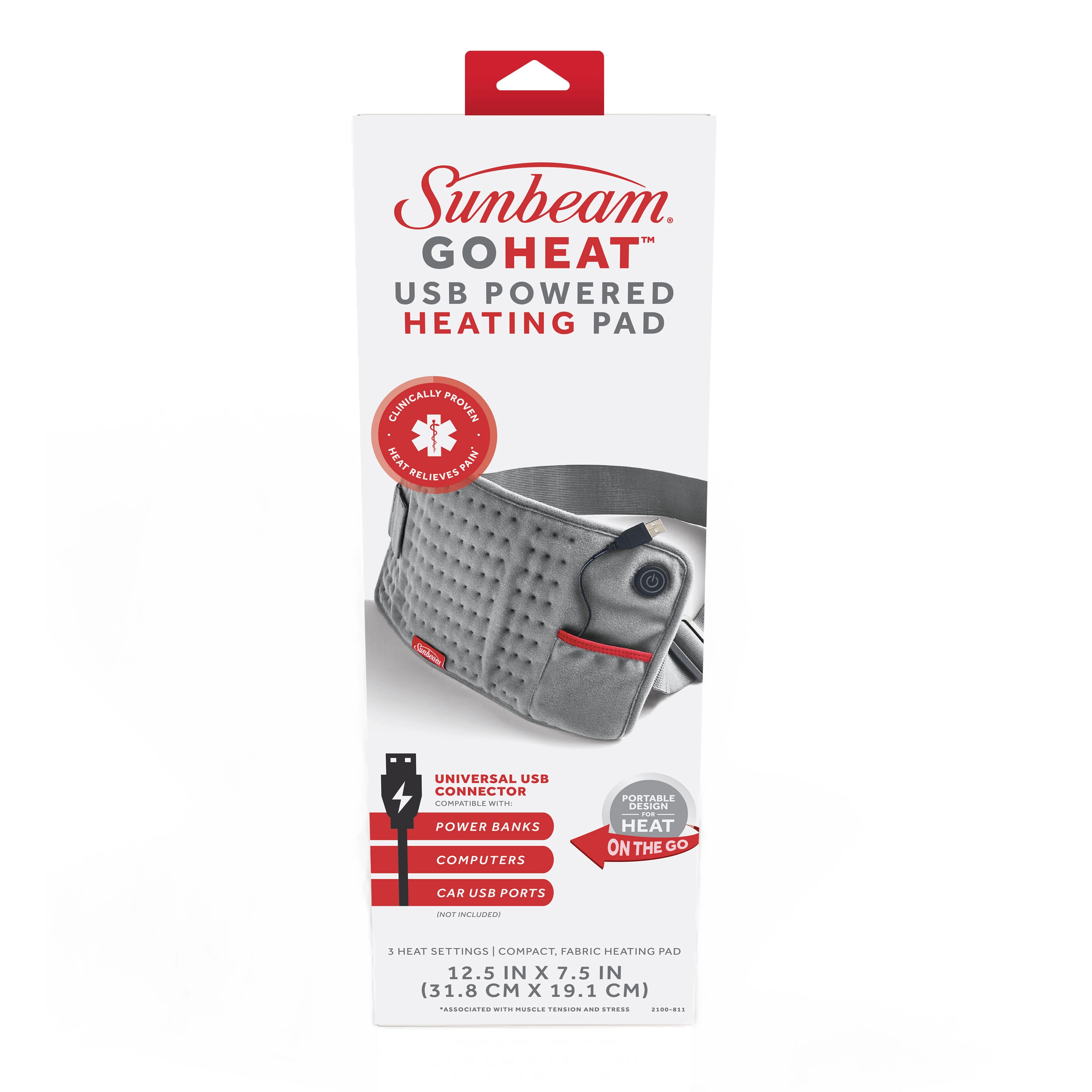 Sunbeam Go Heat USB Powered Heating Pad Shop Muscle & Joint Pain at HEB