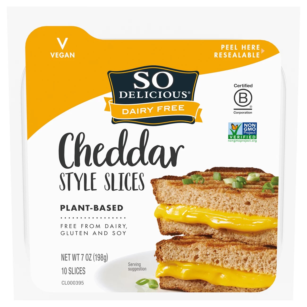 So Delicious Dairy Free Cheese Slices, Cheddar Style, PlantBased