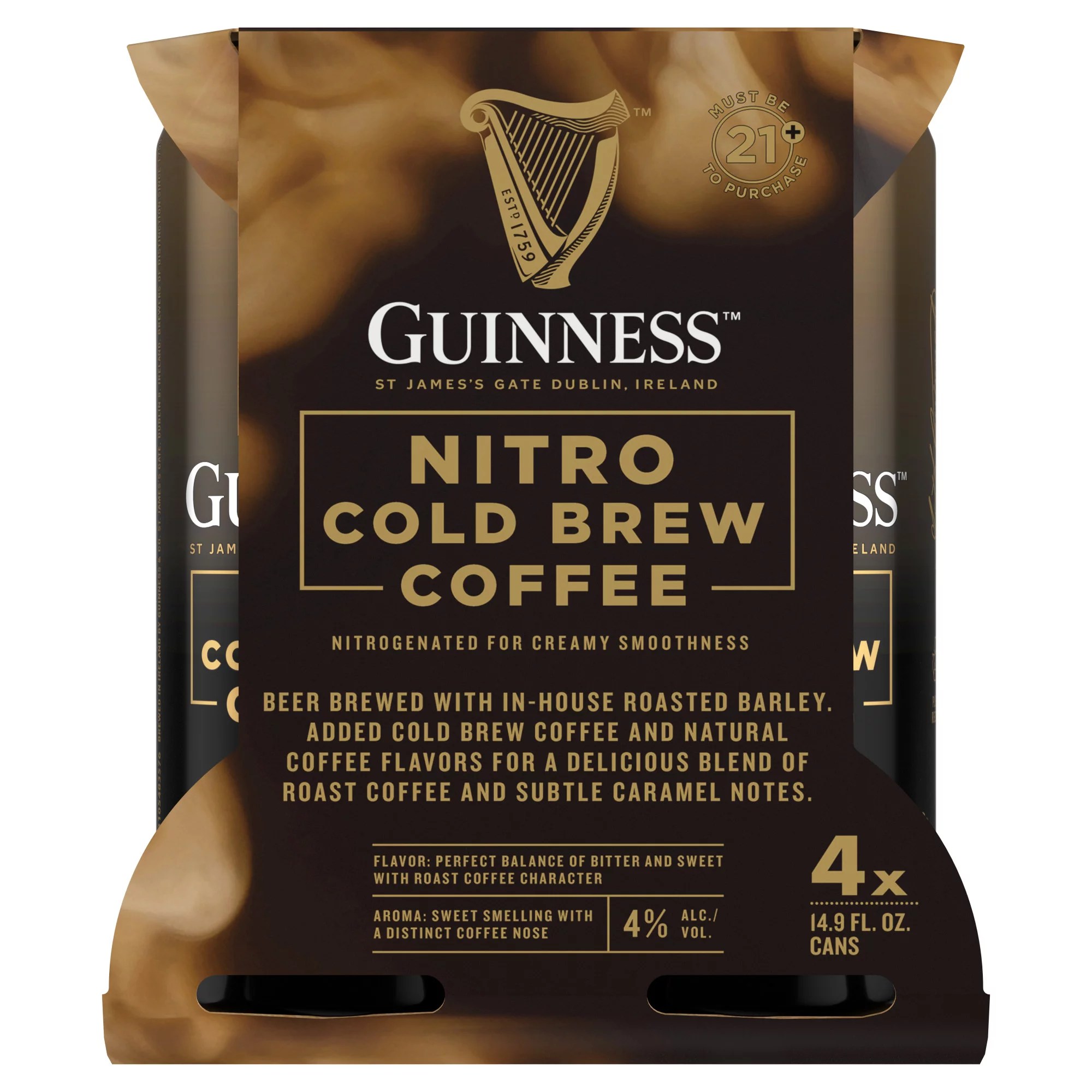 Guinness Nitro Cold Brew Coffee 14.9 oz Cans Shop Beer & Wine at HEB