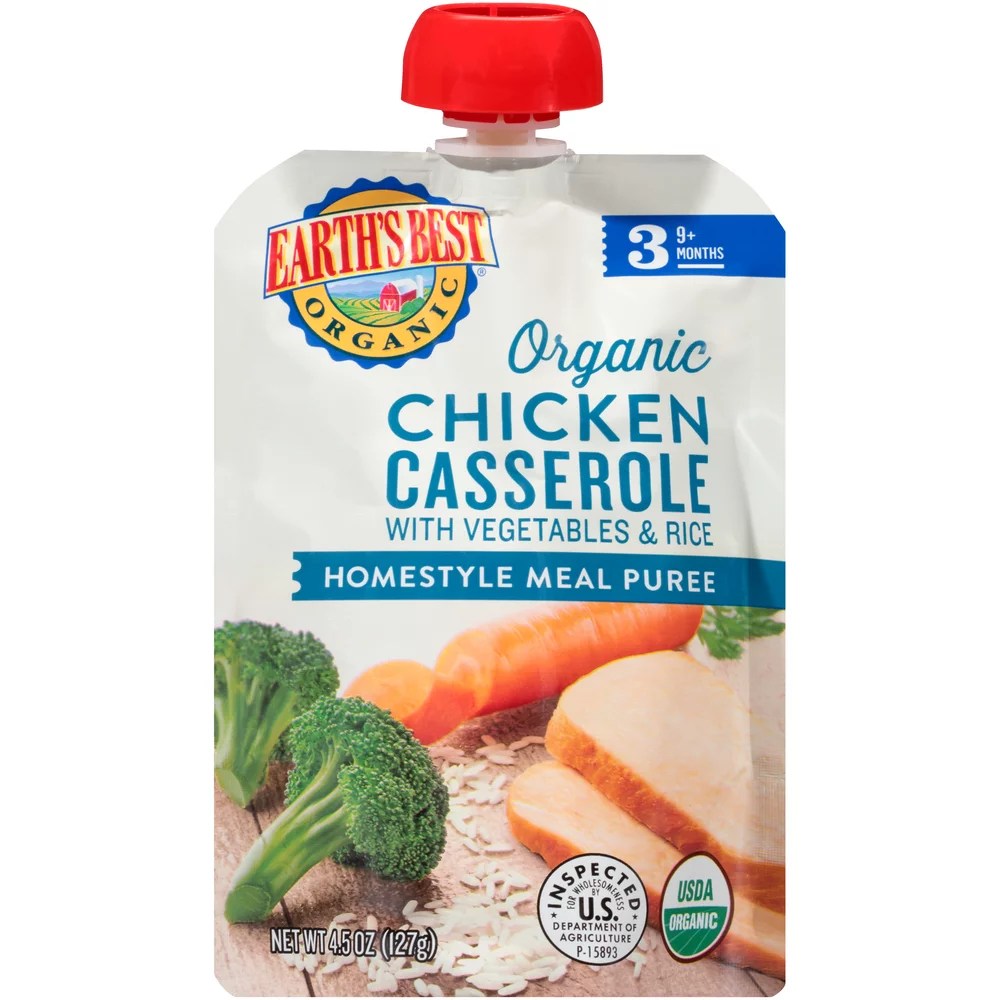 Earth's Best Organic Homestyle Meal Puree Pouch Chicken Casserole