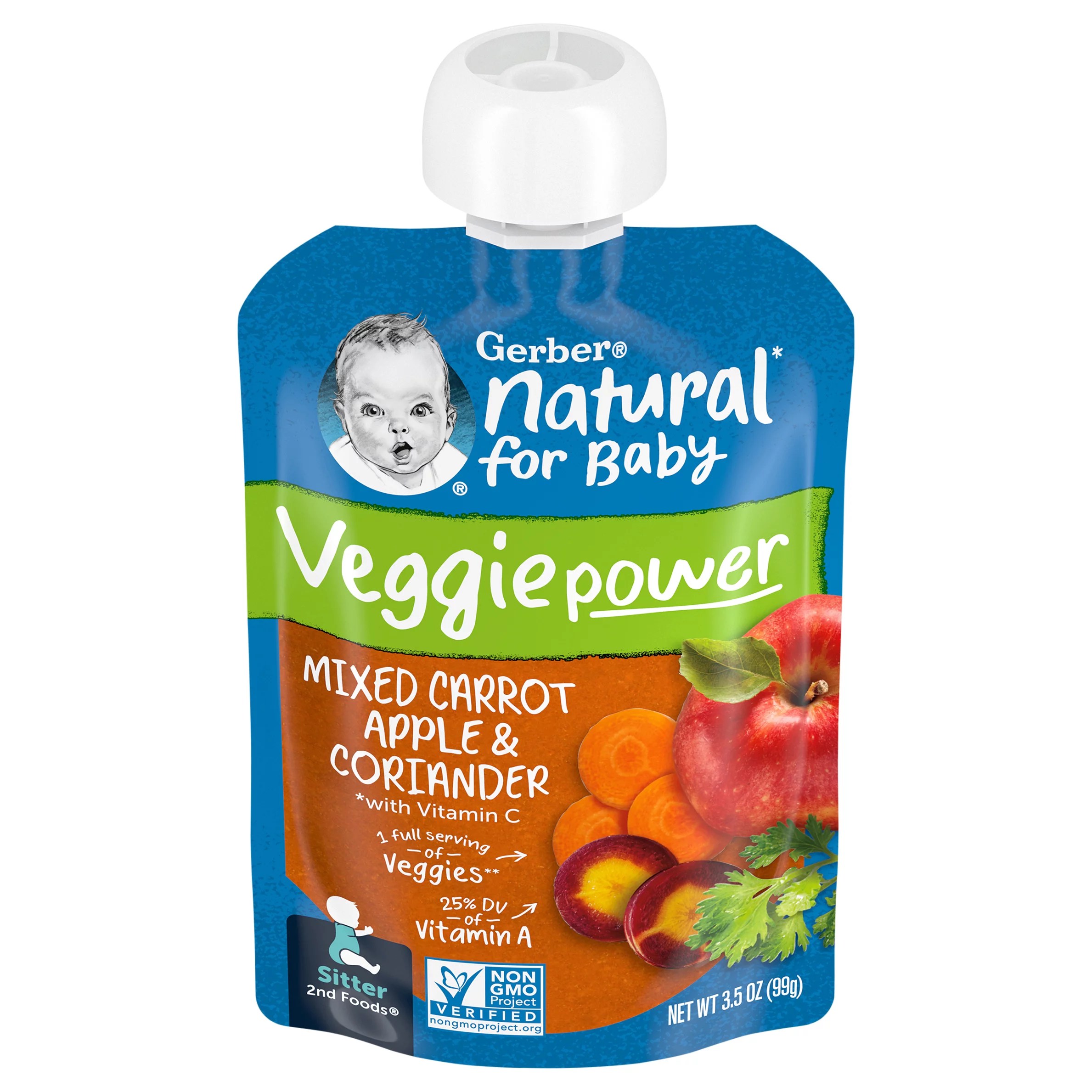 Gerber 2nd Foods Natural Veggie Power Mixed Carrot Apple & Coriander