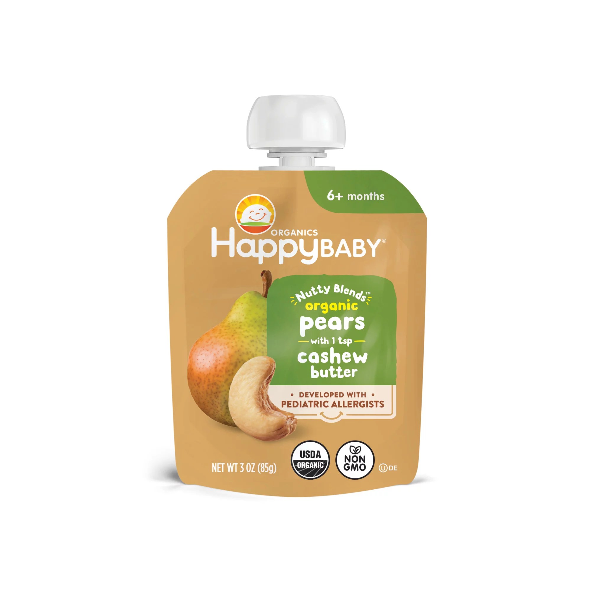 Happy Baby Organics Nutty Blends Pears with Cashew Butter Baby Food