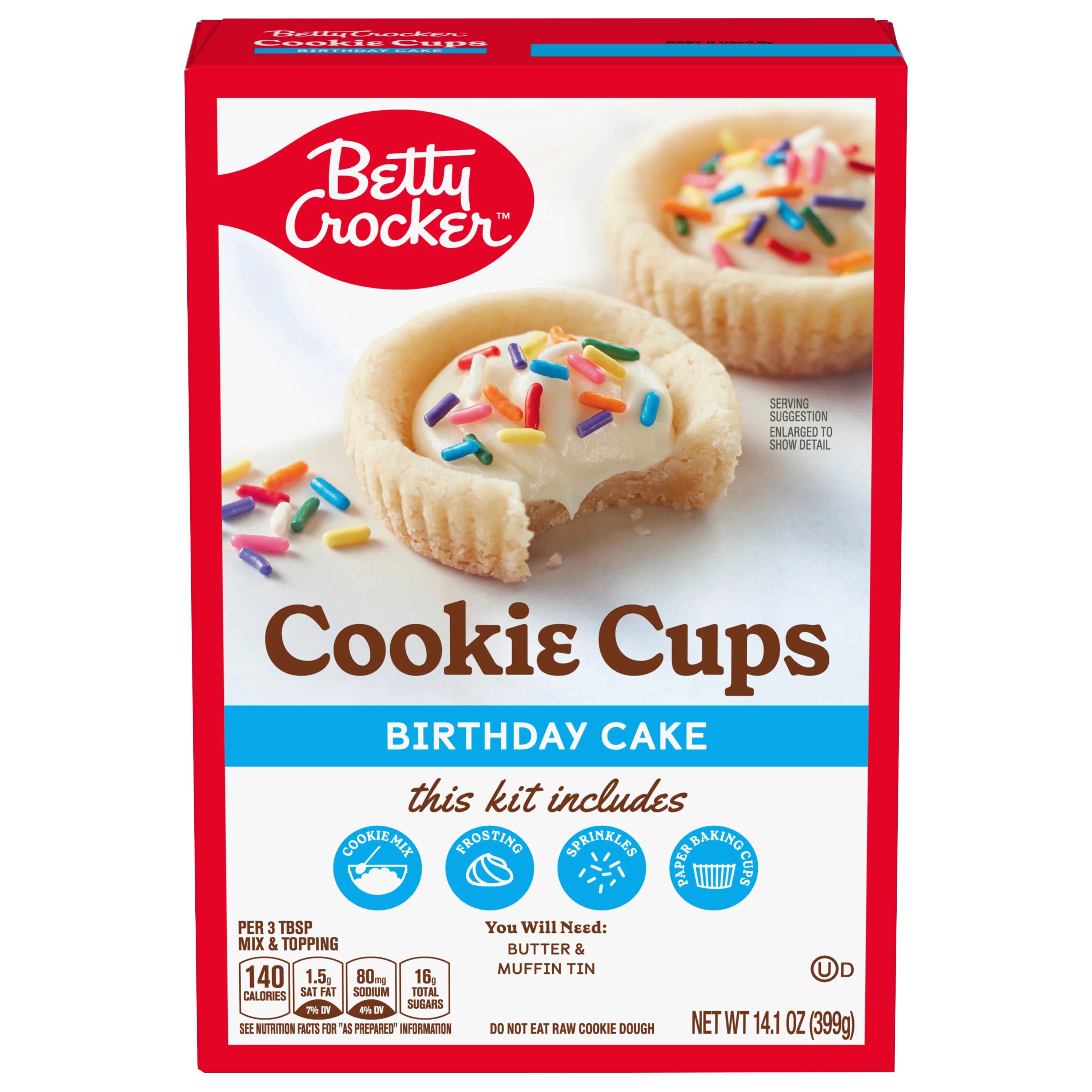 Betty Crocker Birthday Cake Cookie Cup Kit Shop Baking Ingredients at
