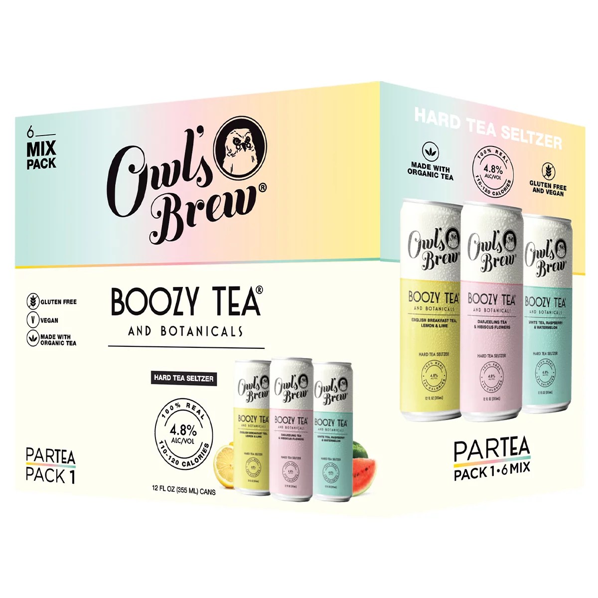 Owl's Brew Boozy Tea Hard Seltzer Mix Pack 12 oz Cans Shop Malt Beverages & Coolers at HEB