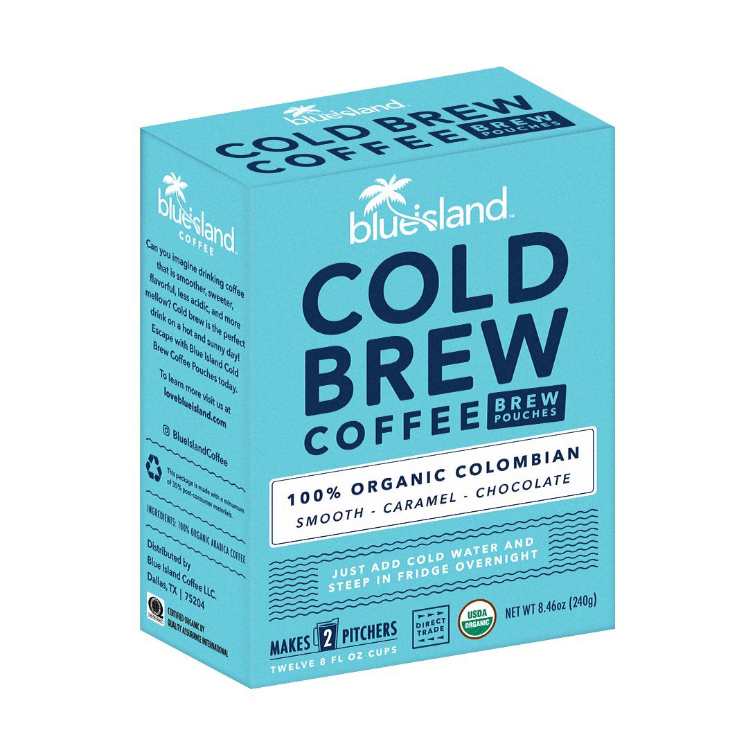 Blue Island Columbian Cold Brew Coffee Brew Pouches Shop Coffee at HEB