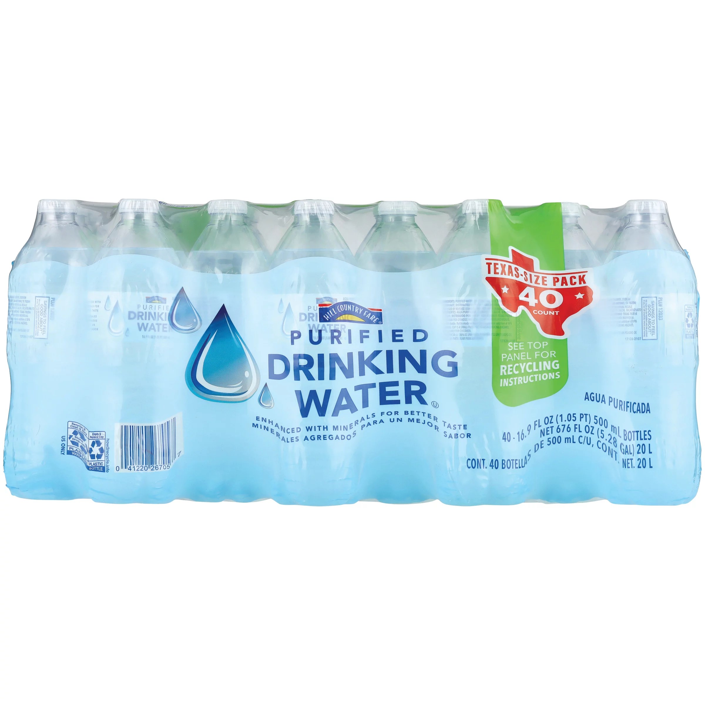 Hill Country Fare Purified Drinking Water 16.9 oz Bottles Shop Water