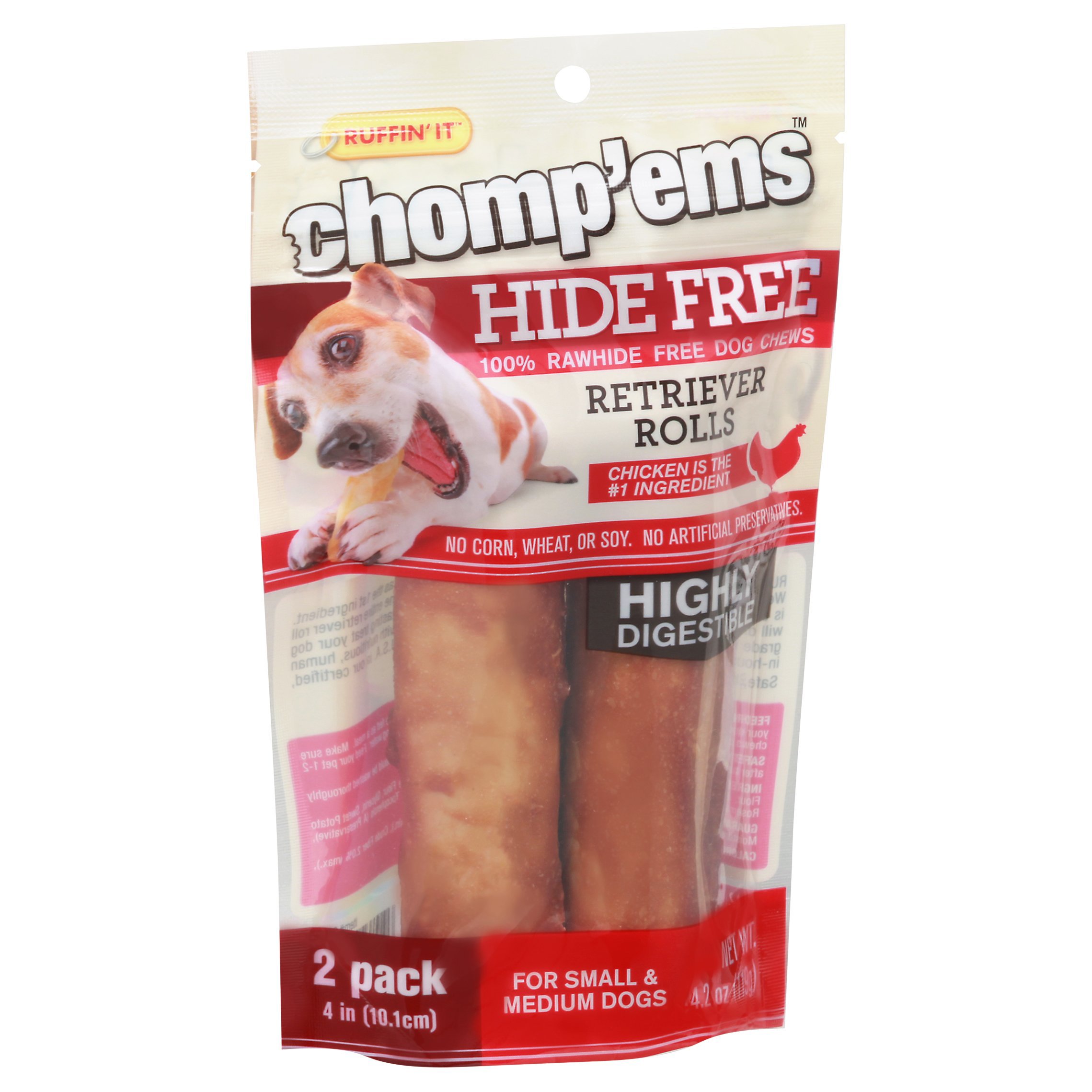Ruffin' It Chomp' Ems Hide Free Chicken Retriever Rolls for mall