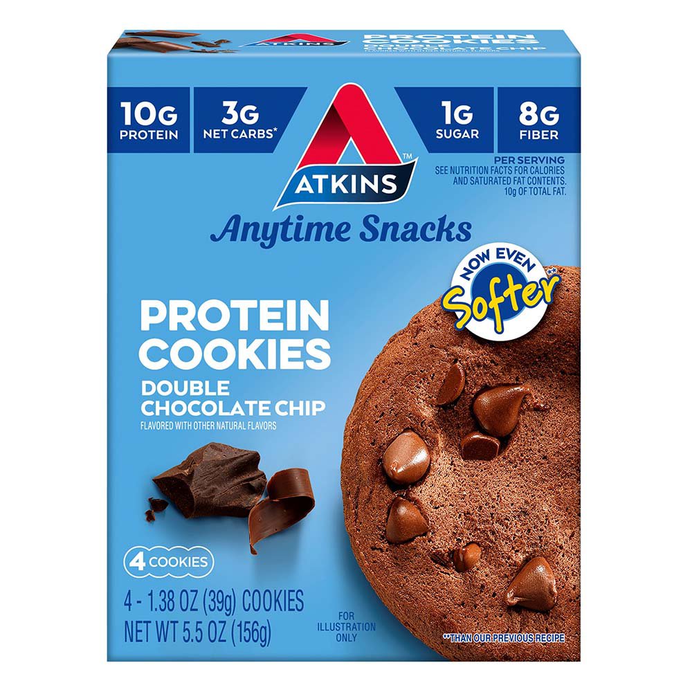 Atkins Double Chocolate Chip Protein Cookies Shop Diet & Fitness at HEB