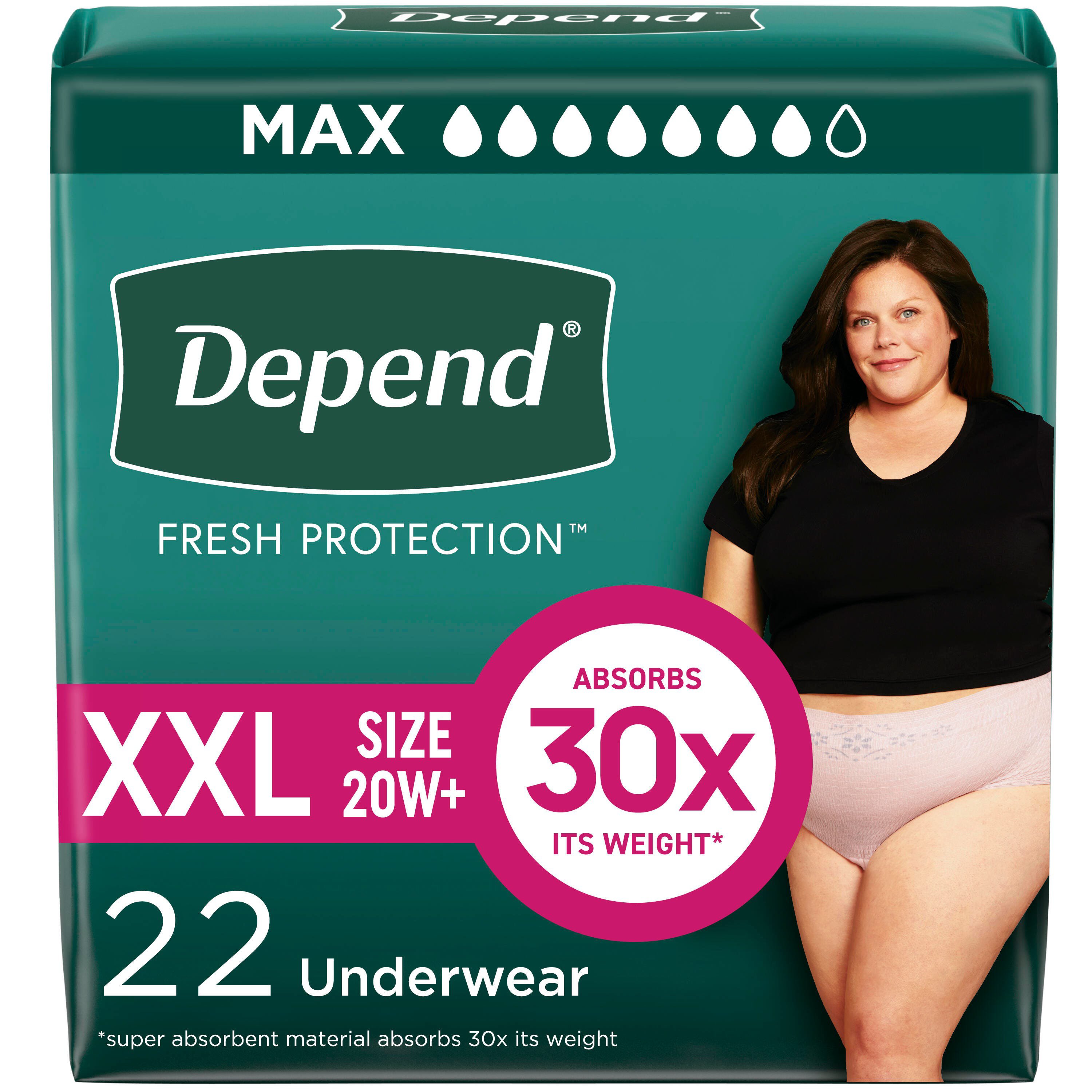 Depend Fit Flex Women's Incontinence Underwear Maximum Absorbency XXL