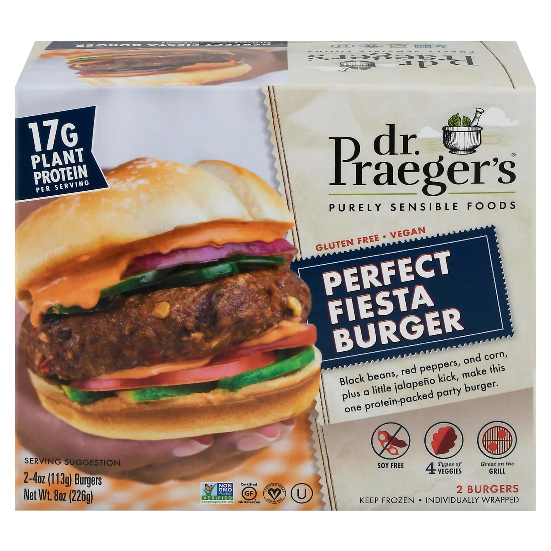 Dr. Praeger's Perfect Fiesta Veggie Burgers Shop Meat Alternatives at