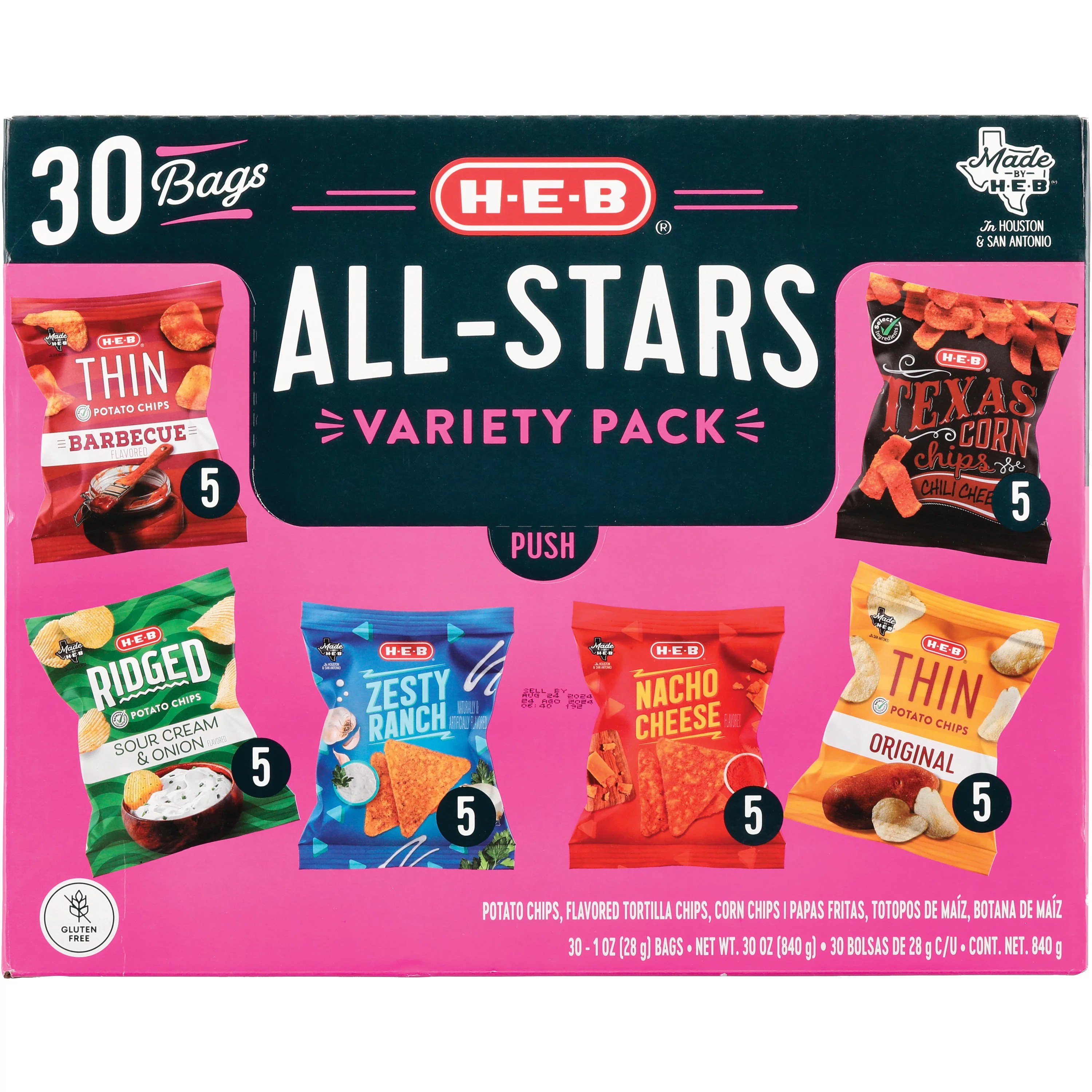 HEB All Stars Chip Variety Pack 1 oz Bags Shop Snacks & Candy at HEB
