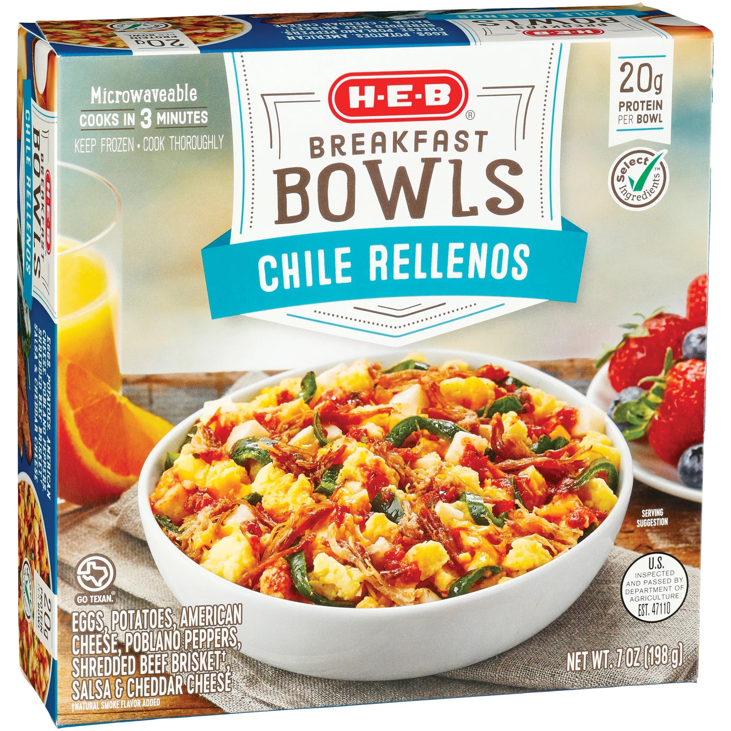 HEB Frozen Breakfast Bowl Chile Rellenos Shop Meals & Sides at HEB