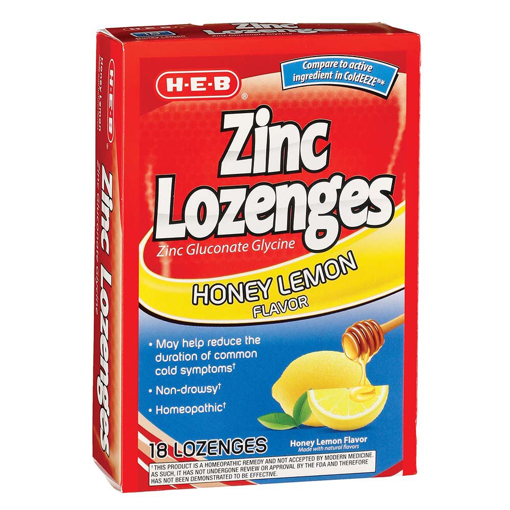 HEB Zinc Lozenges Honey Lemon Shop Medicines & Treatments at HEB