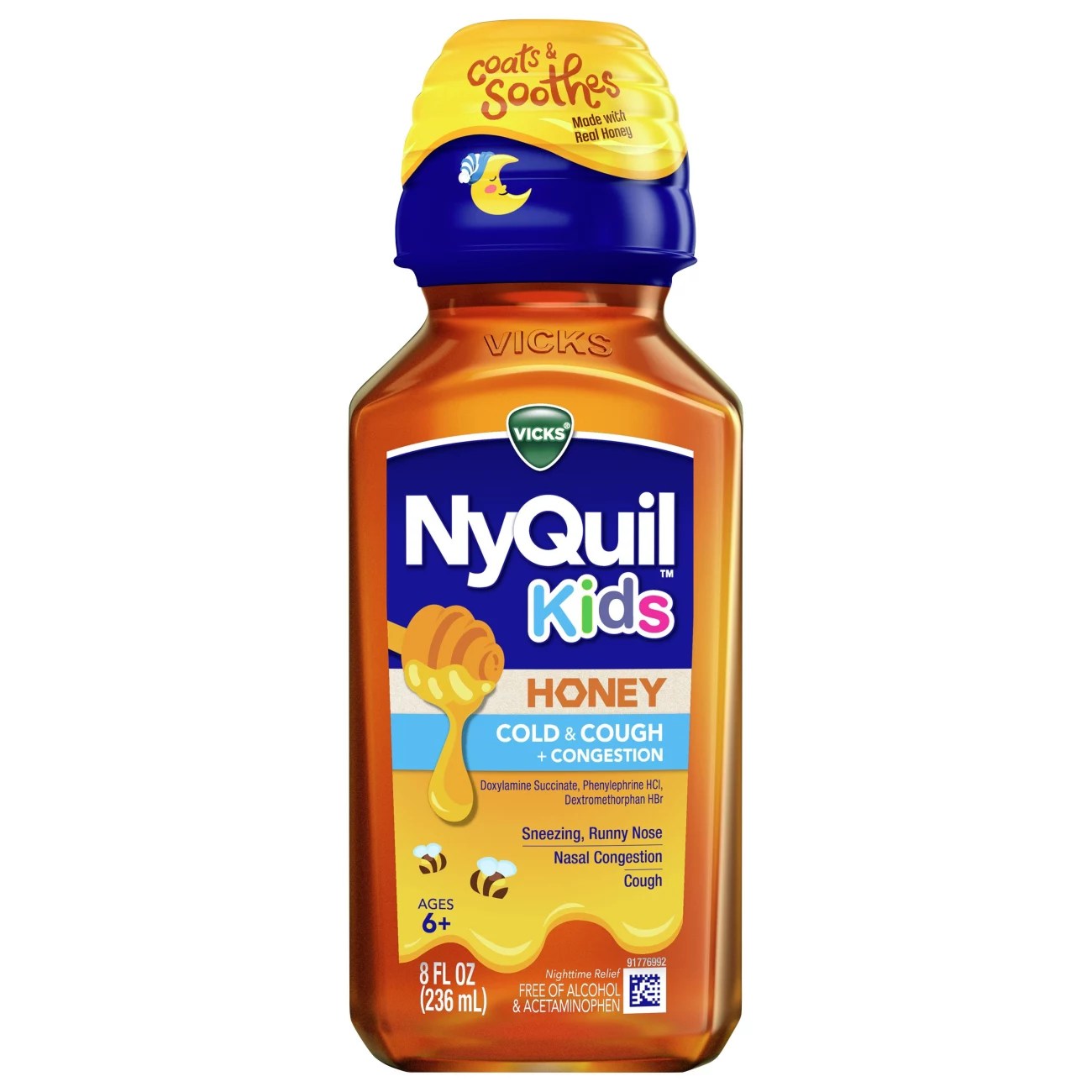 Vicks NyQuil Kids Honey Cold & Cough + Congestion Shop Cough, cold & flu at HEB