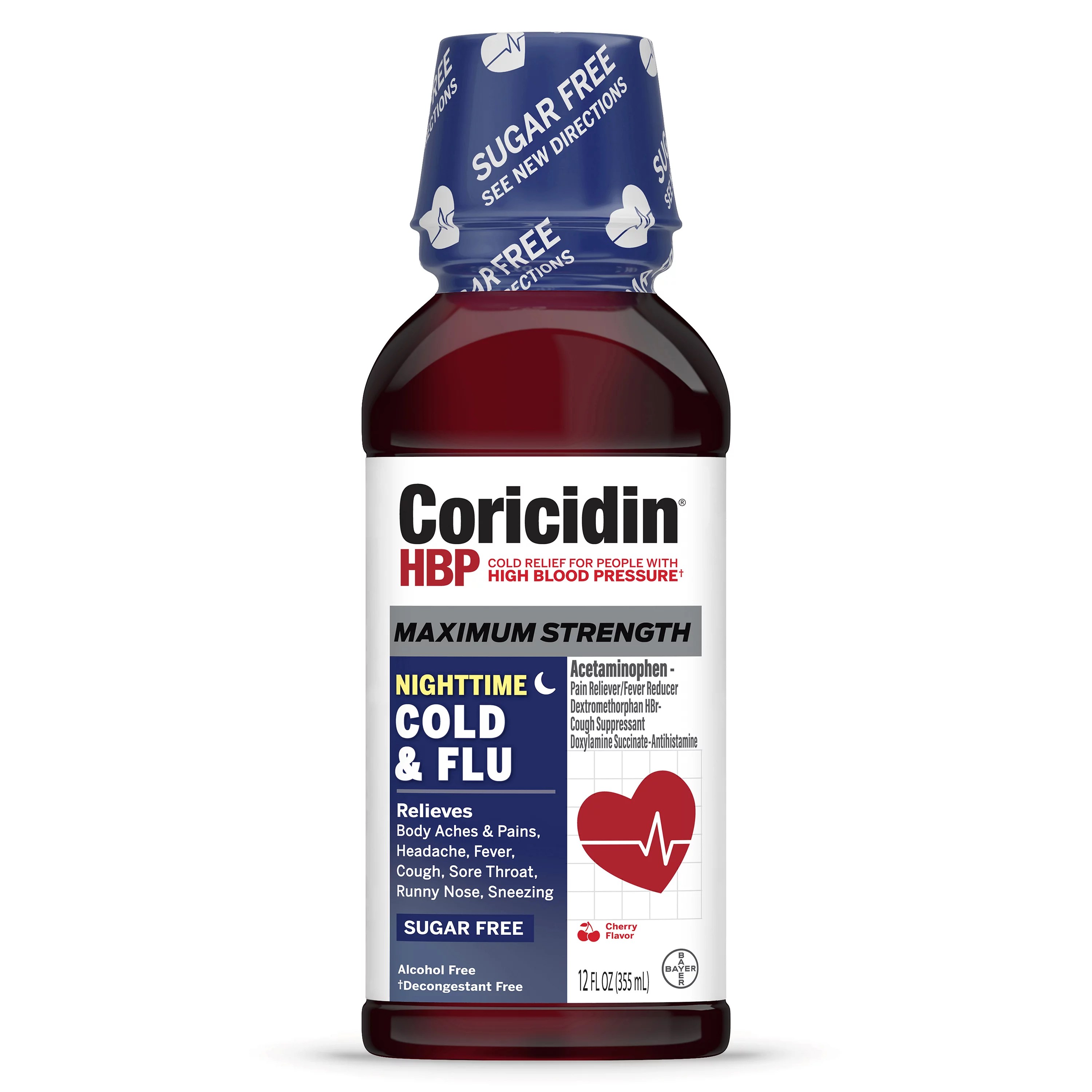 Coricidin HPB Maximum Strength Cold & Flu Night Liquid Shop Medicines & Treatments at HEB