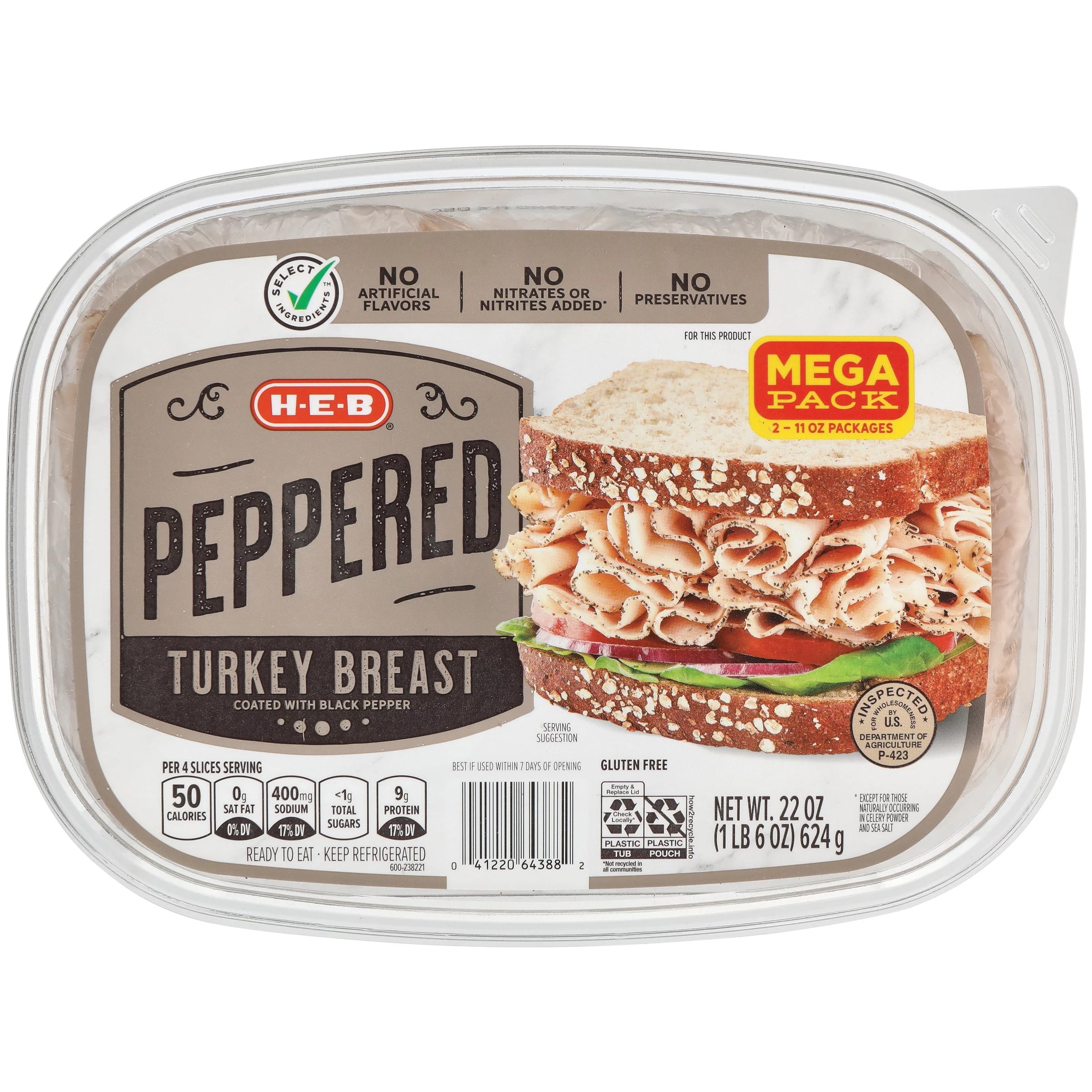 HEB Peppered Turkey Breast Lunch Meat Mega Pack Shop Meat at HEB