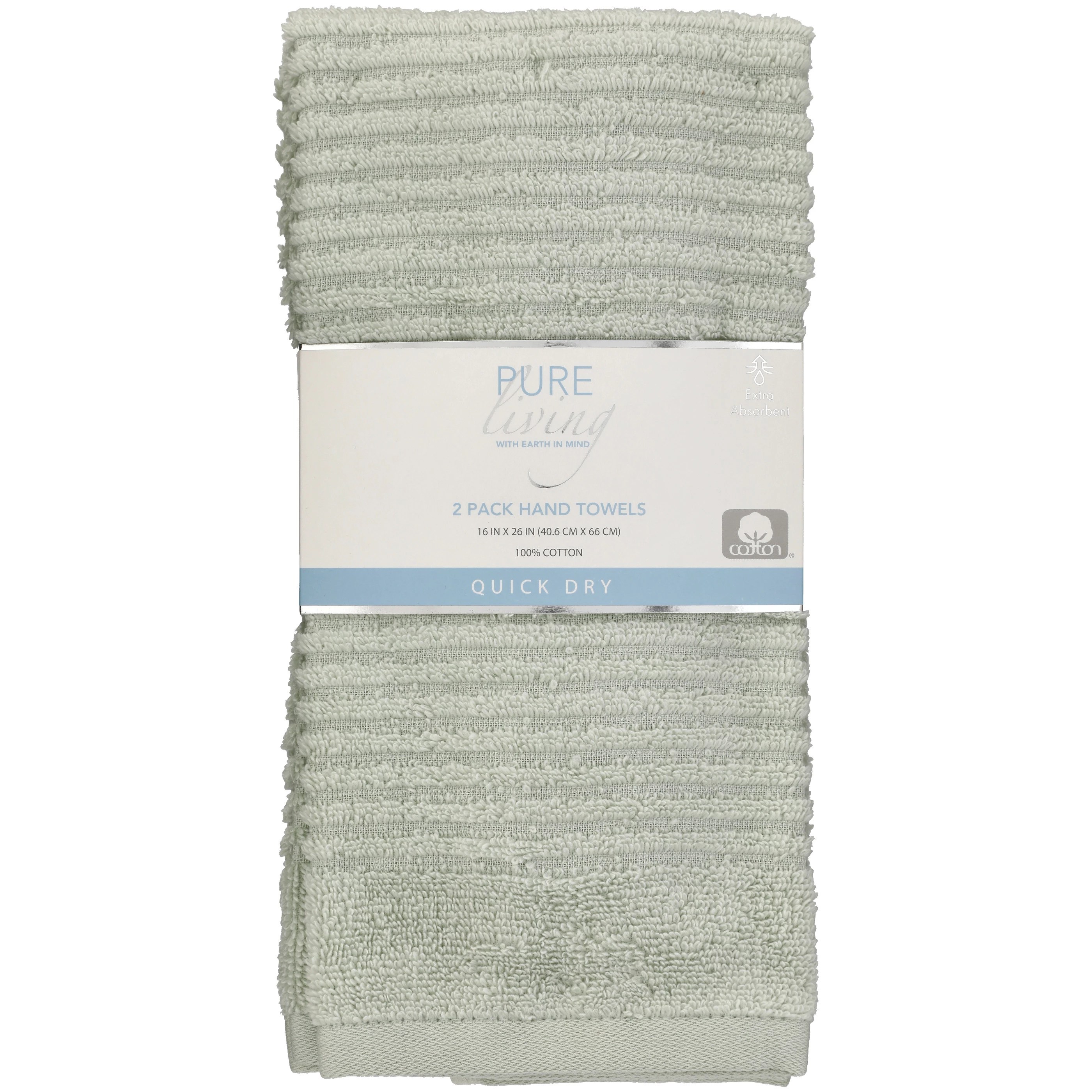 Simply Spa Pure Living Sage Quick Dry Cotton Hand Towels Shop Bedding & Bath at HEB