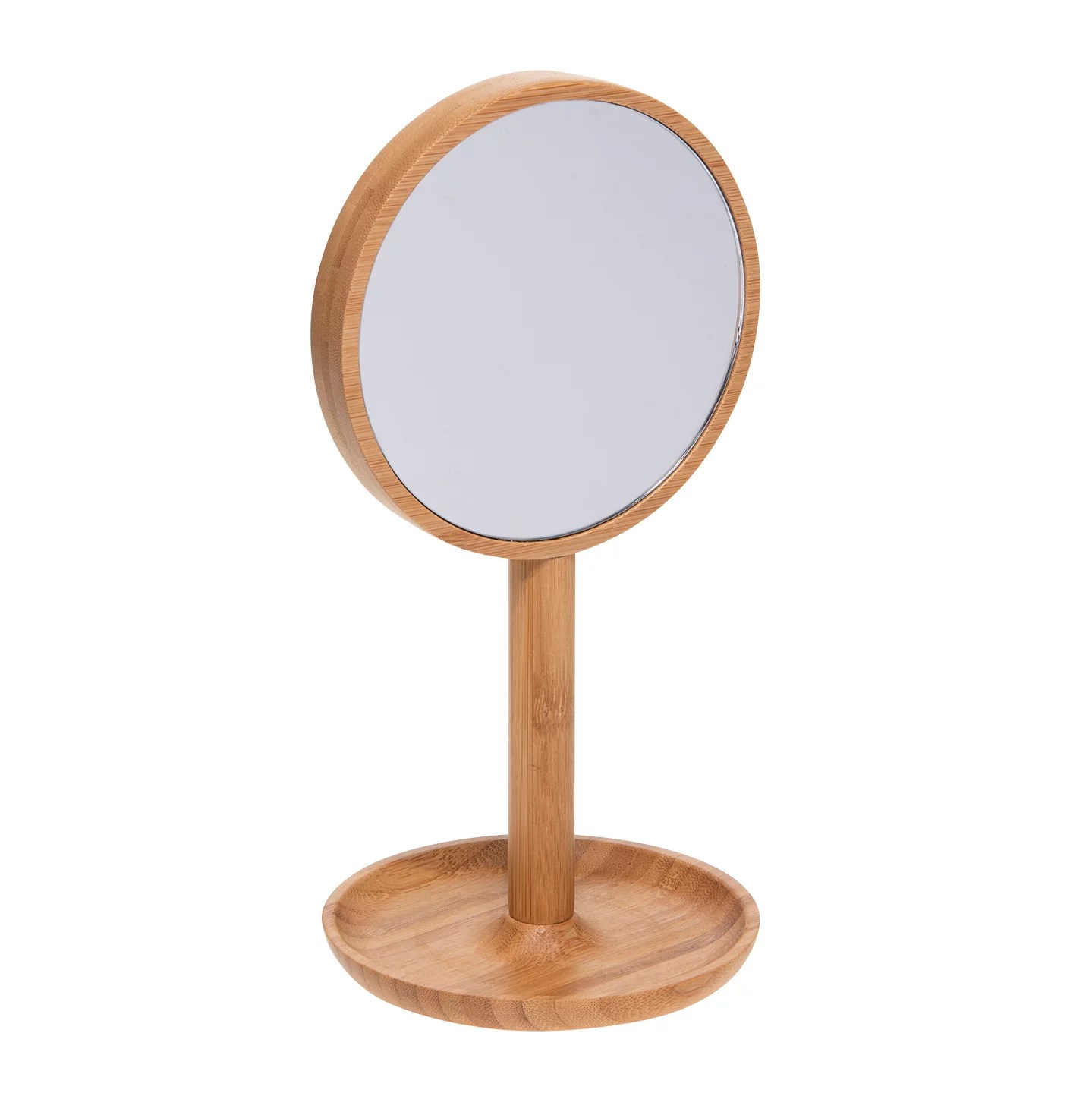 Bath Bliss Bamboo Round Vanity Mirror with Tray Shop Bedding & Bath