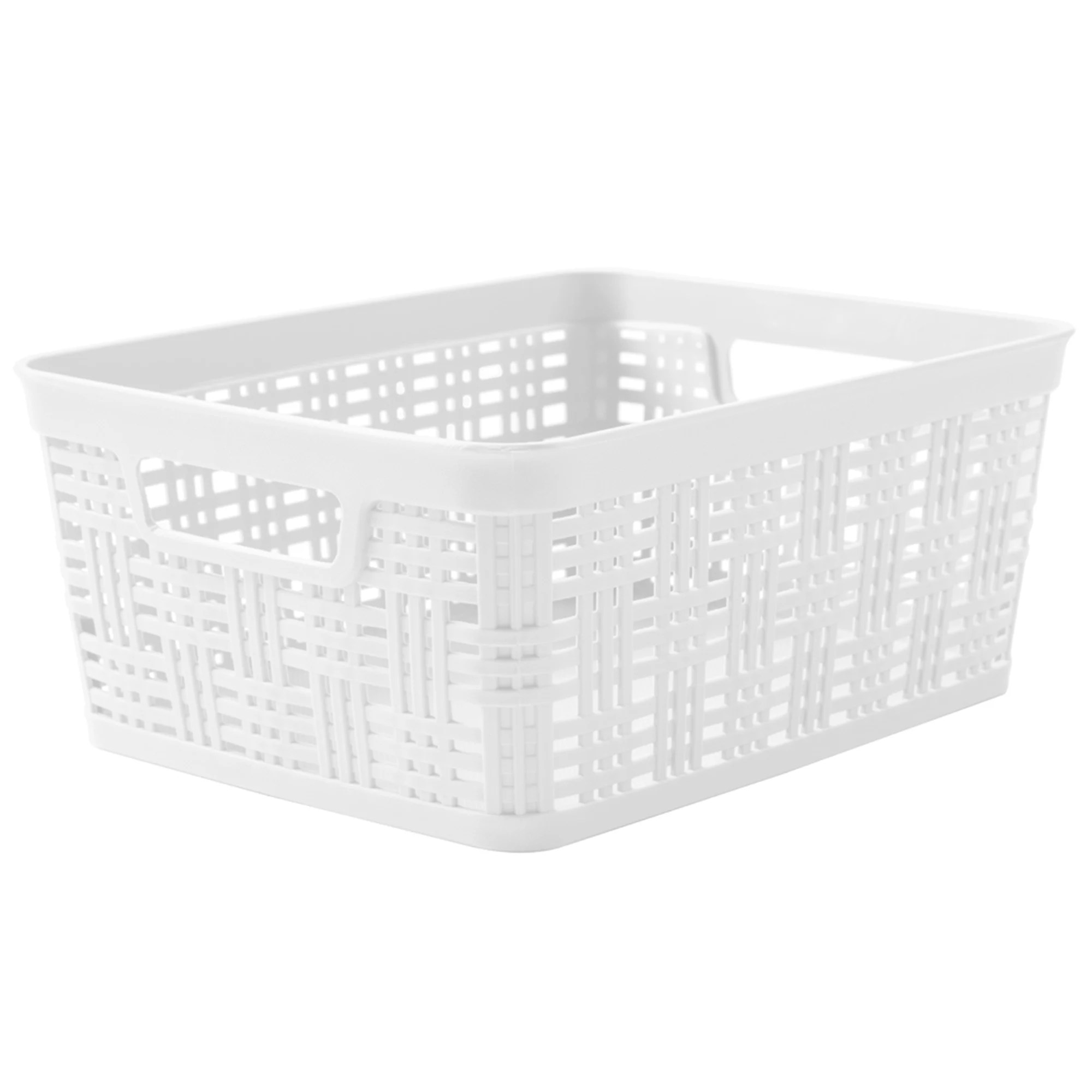 Starplast Small White Wicker Storage Basket Shop Storage