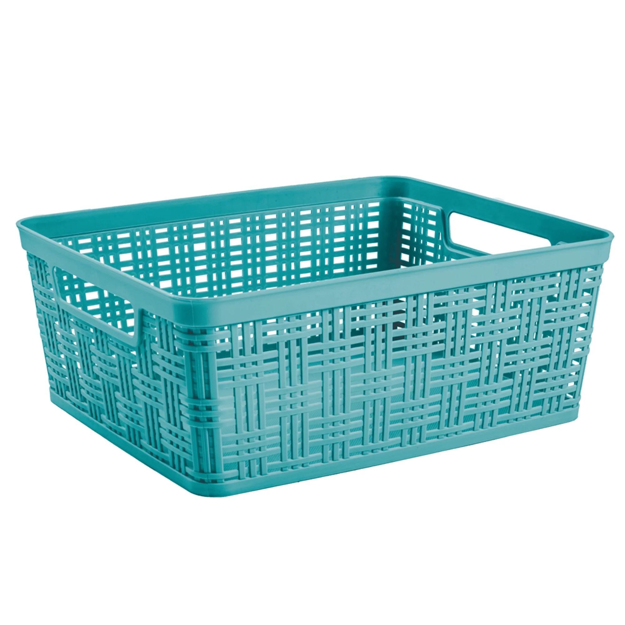 Starplast Medium Aqua Wicker Storage Basket Shop Storage