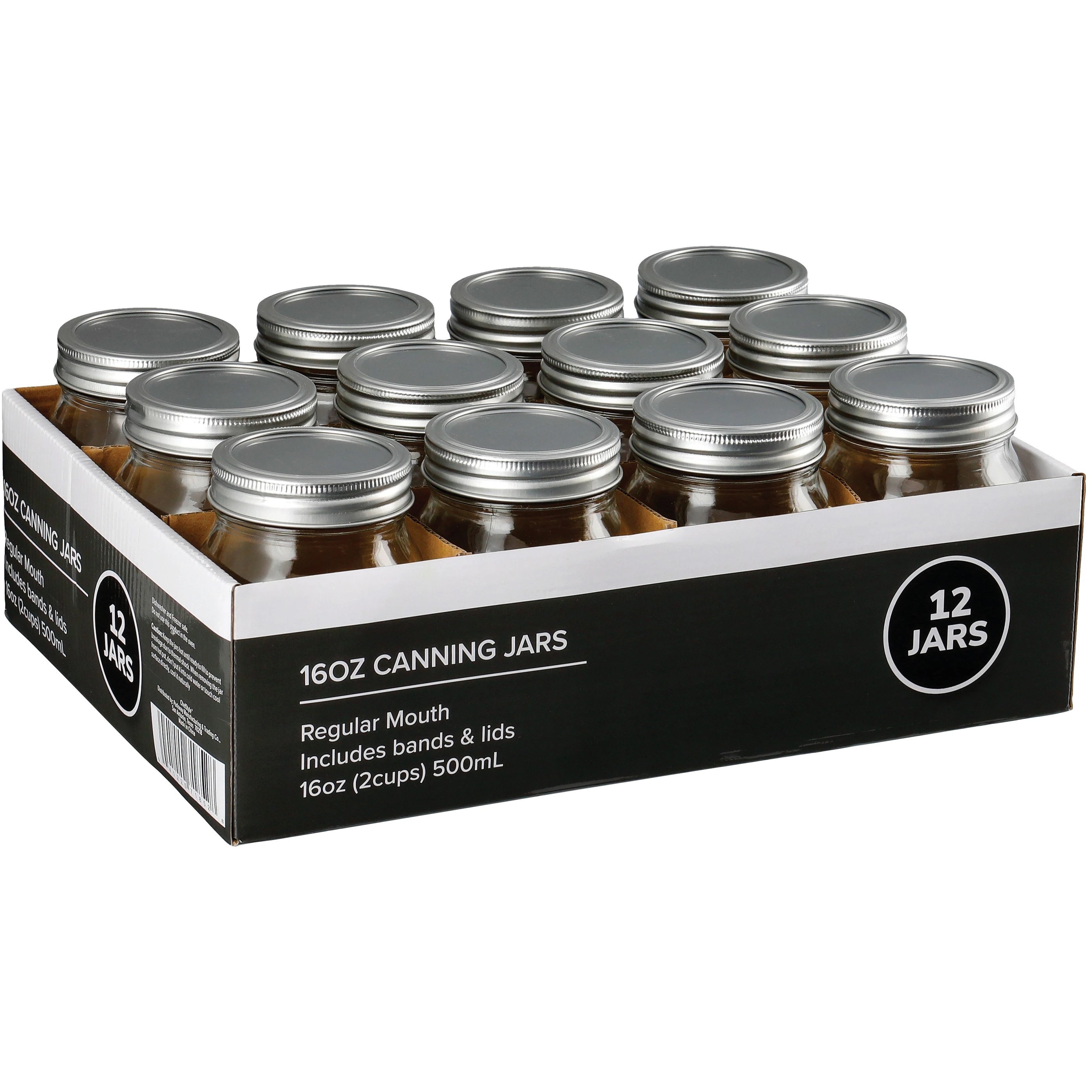 chefstyle 12 Glass Canning Jars with Bands & Lids Regular Mounth Shop Kitchen & Dining at HEB