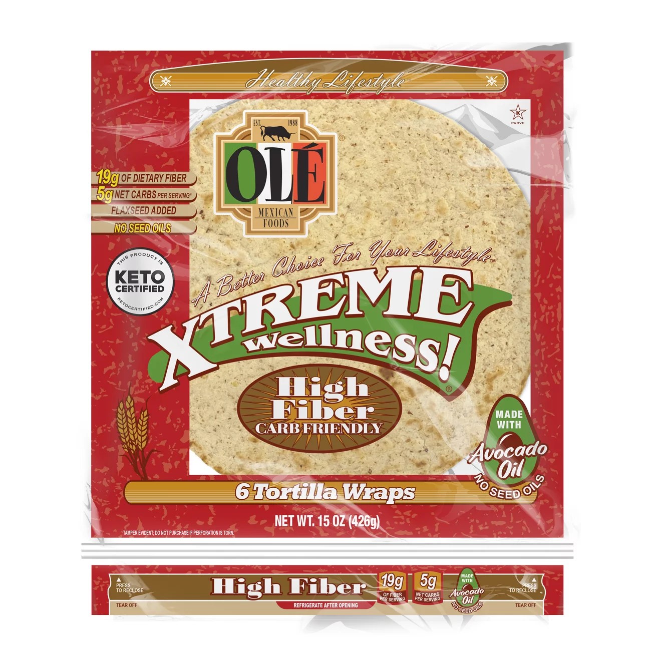 Ole Mexican Foods Xtreme Wellness Whole Wheat High Fiber Tortillas