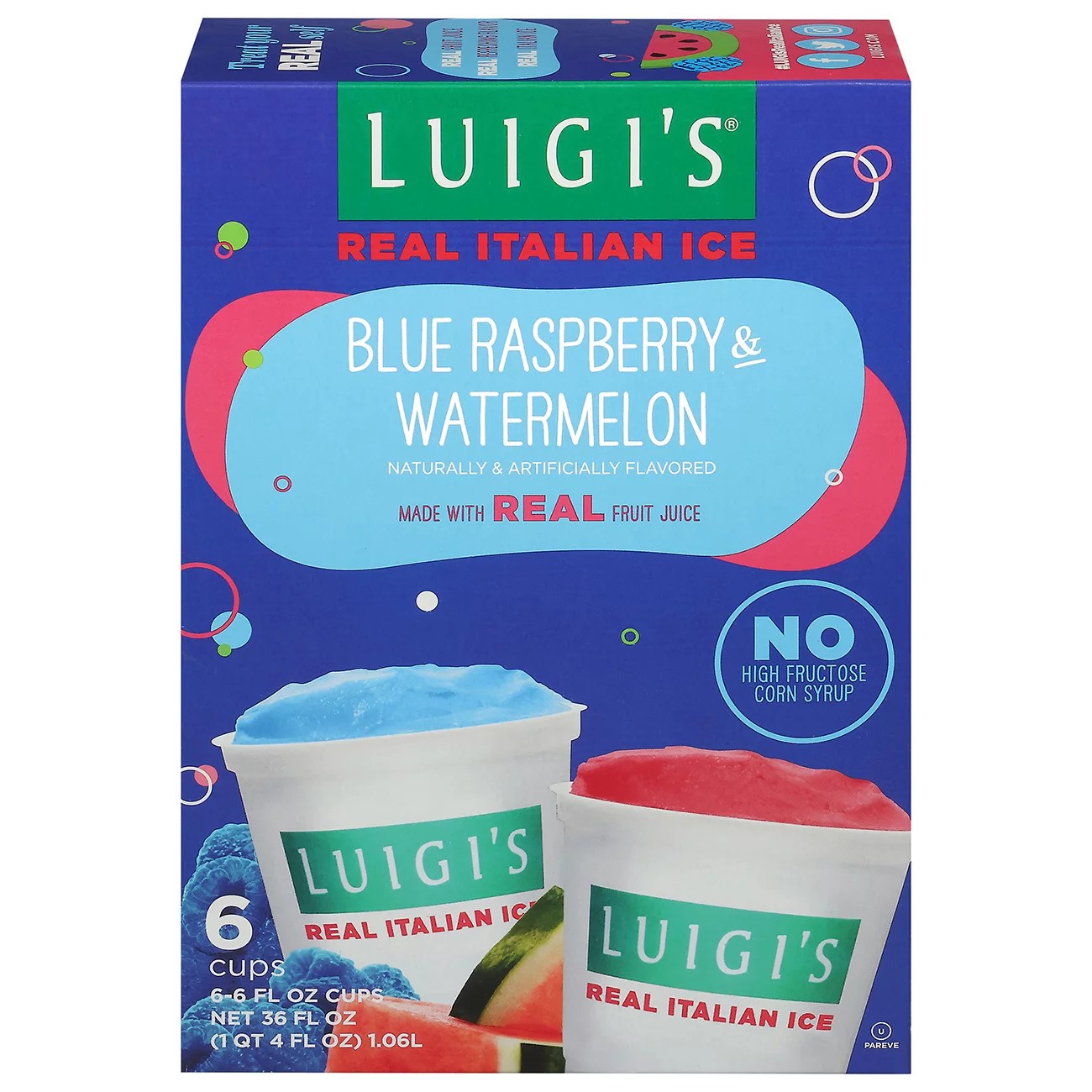 Luigi's Real Italian Ice Blue Raspberry & Watermelon Variety Pack
