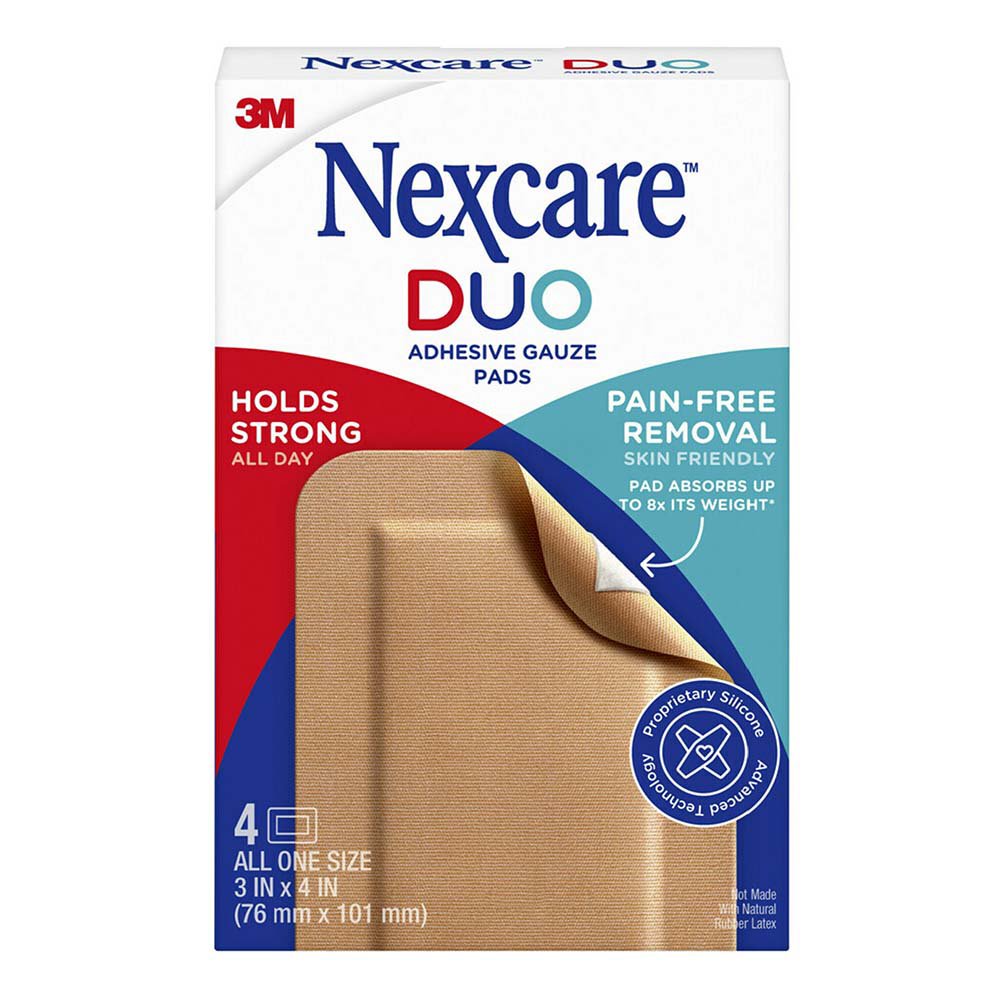 Nexcare Duo Large Adhesive Gauze Pads Shop Medicines & Treatments at