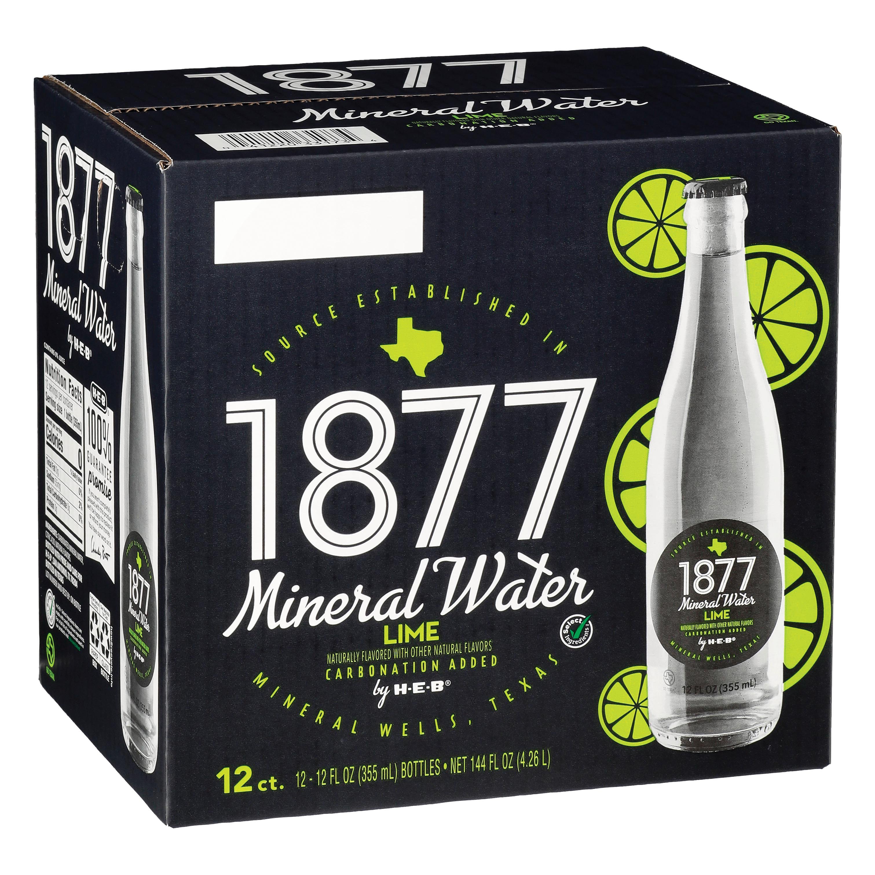 HEB 1877 Lime Mineral Water 12 oz Bottles Shop Water at HEB