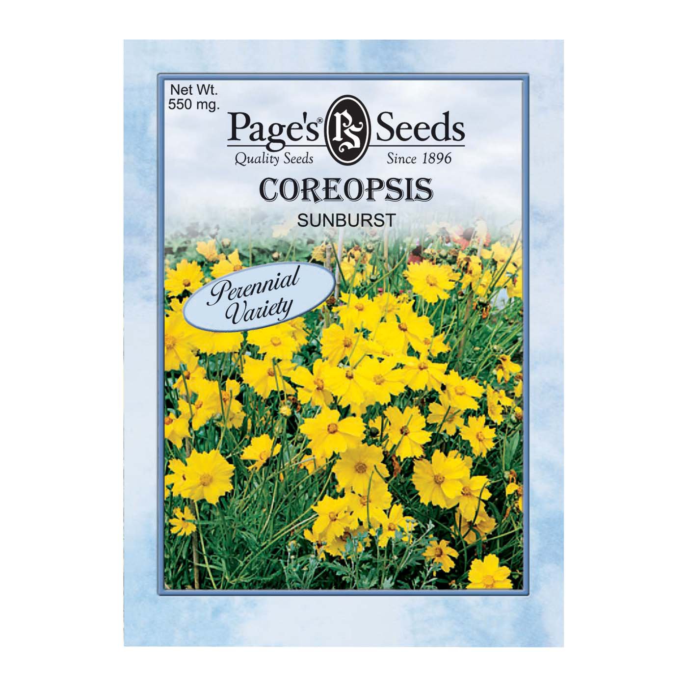 Page's Seeds Sunburst Coreopsis Flower Seed Packet Shop Patio