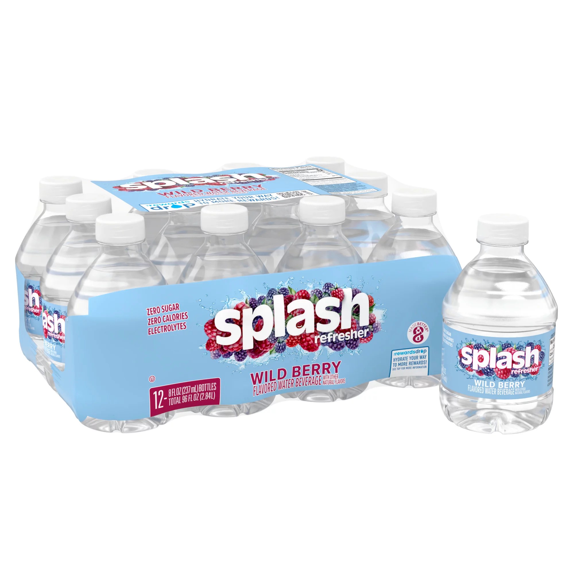Splash Blast Wild Berry Flavored Water 8 oz Bottles Shop Water at HEB